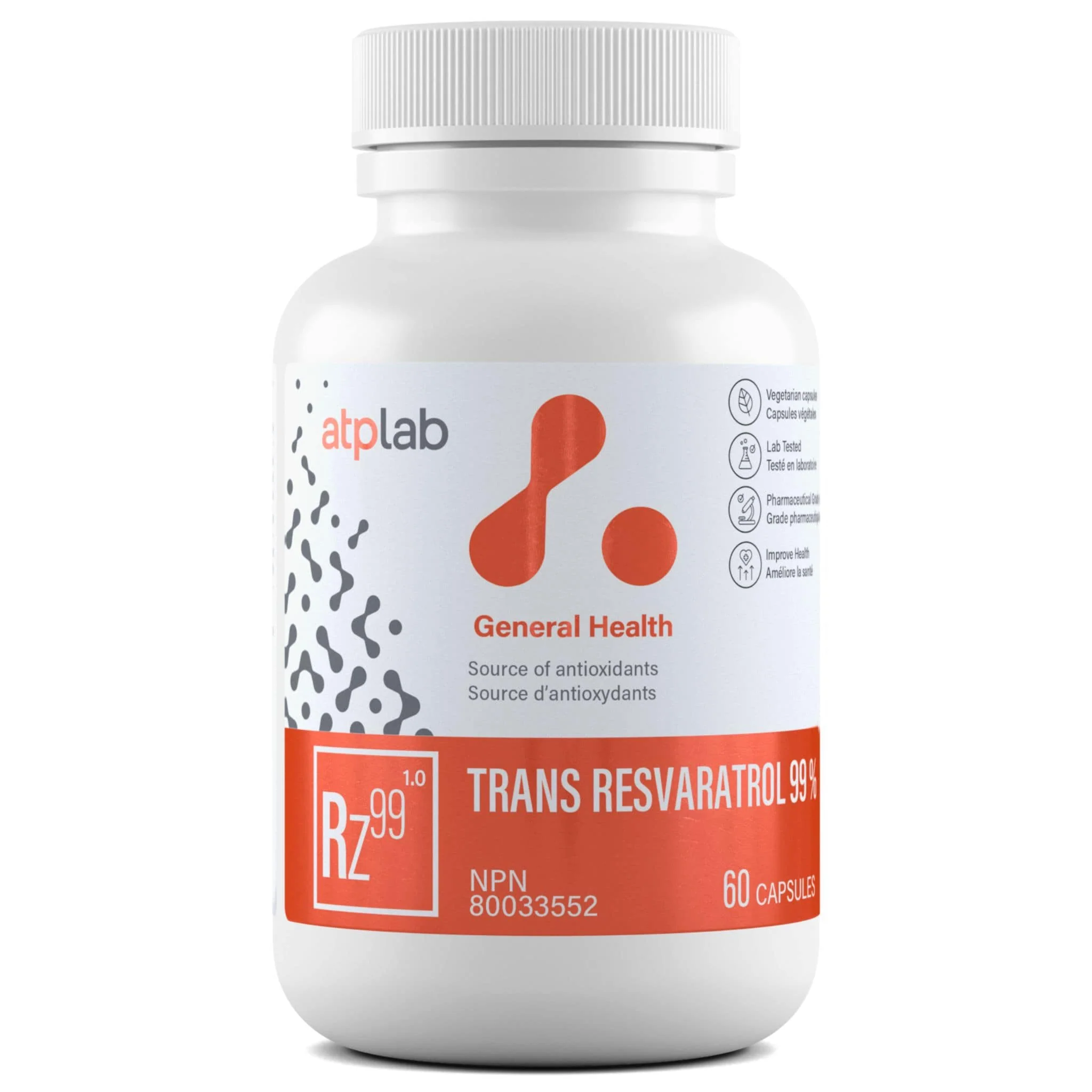 ATP Lab Transreveratrol 99%, 60 Vegetable Capsules