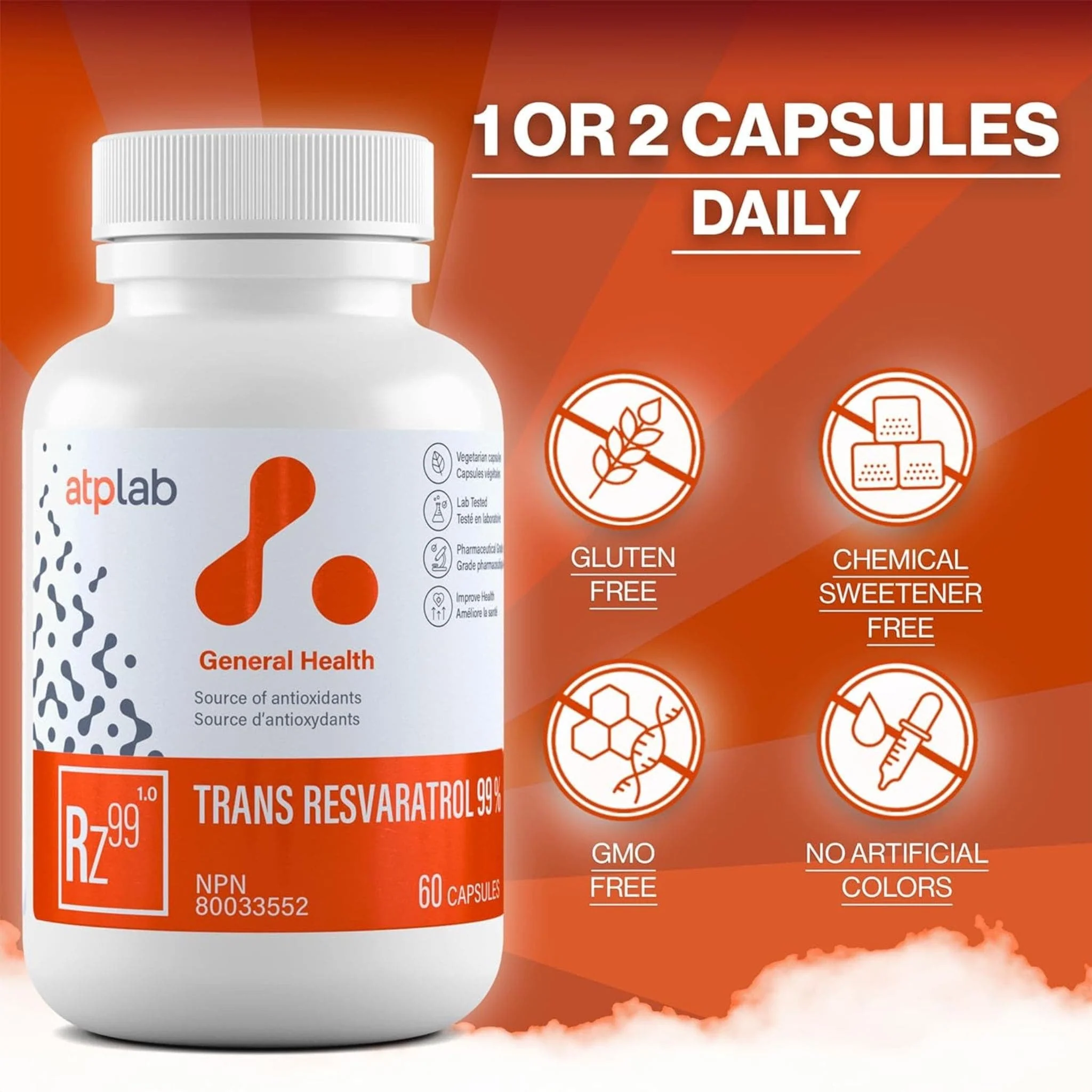 ATP Lab Transreveratrol 99%, 60 Vegetable Capsules - Image 5