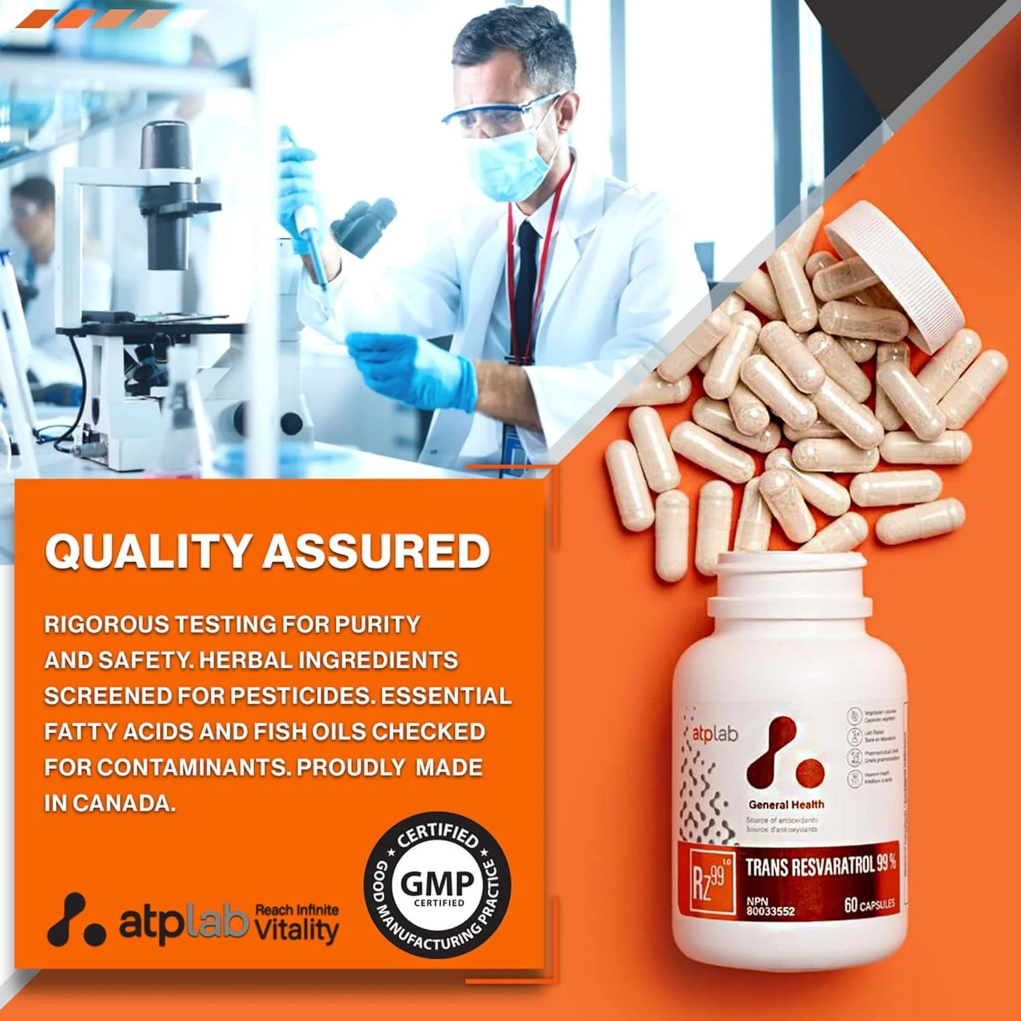 ATP Lab Transreveratrol 99%, 60 Vegetable Capsules - Image 8