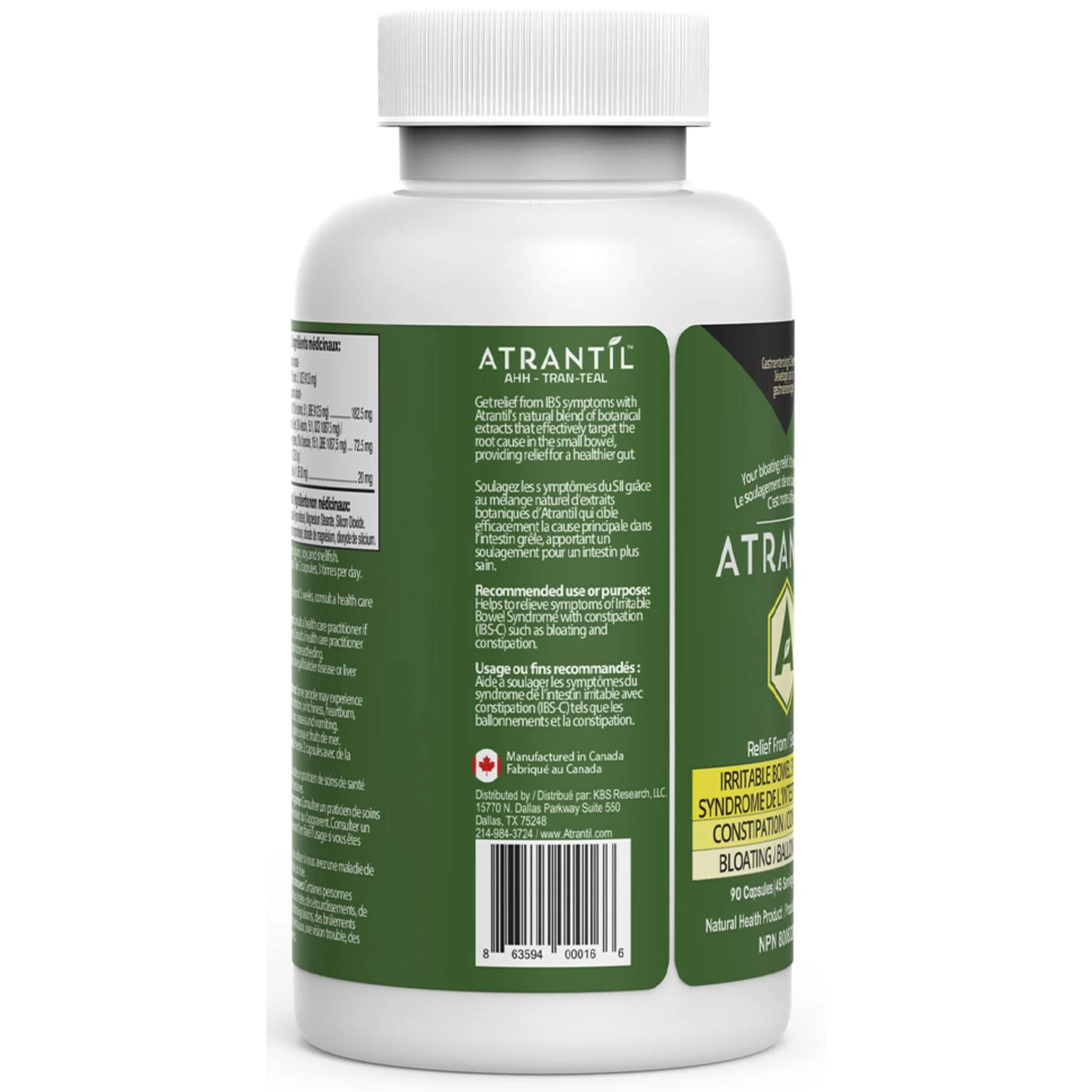 Atrantil IBS Relief,Constipation and Bloating Relief, Digestive Health Support, 90 Capsules - Image 3