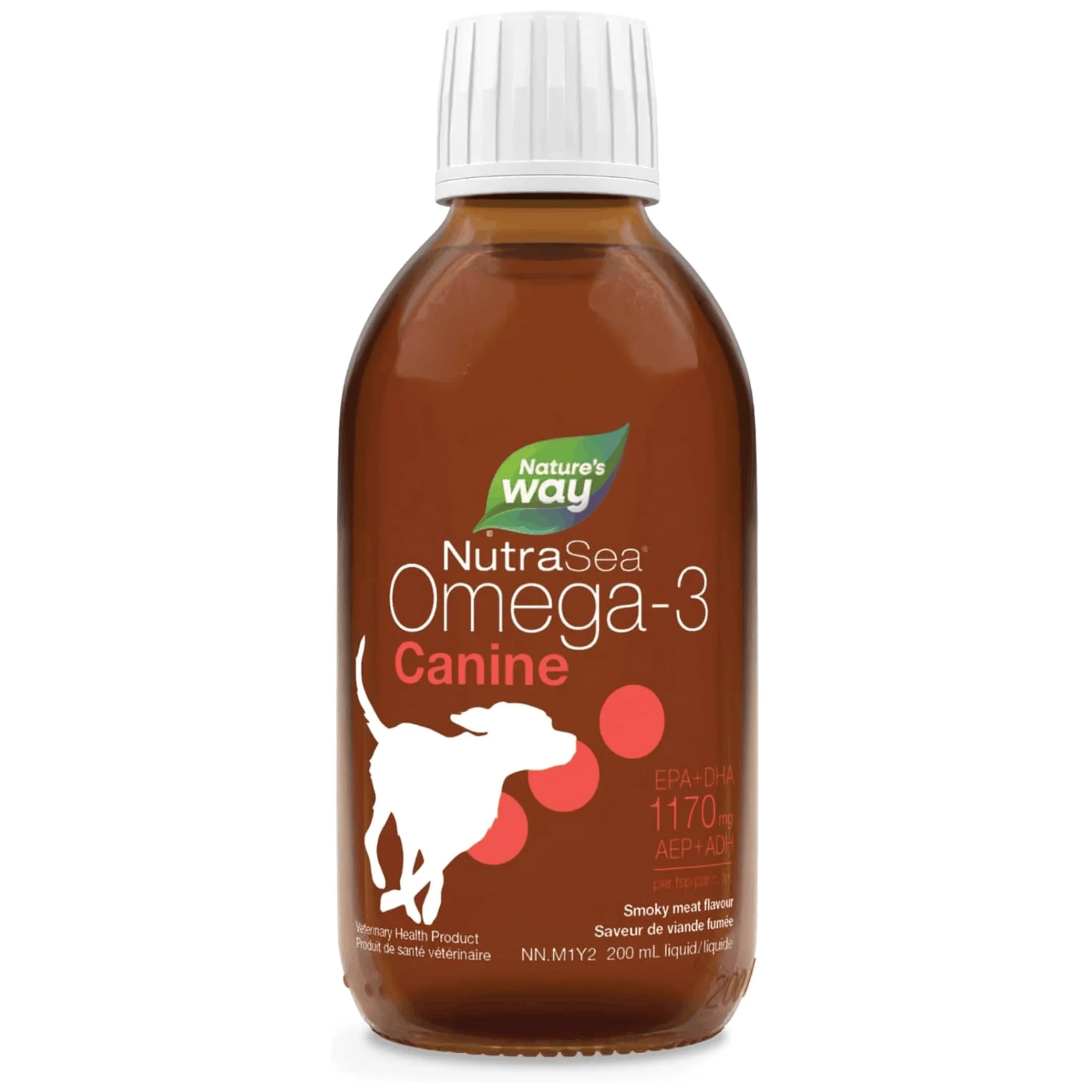 NutraSea Omega-3 Canine Liquid Fish Oil for Dogs (Formerly Baie Run), 1170mg EPA & DHA, Skin, Coat, Joint & Heart Support, 200-500ml