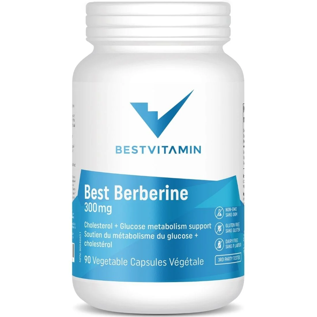 BestVitamin Best Berberine 300mg, Extra Strength, Non-GMO, 90 Vegetable Capsules