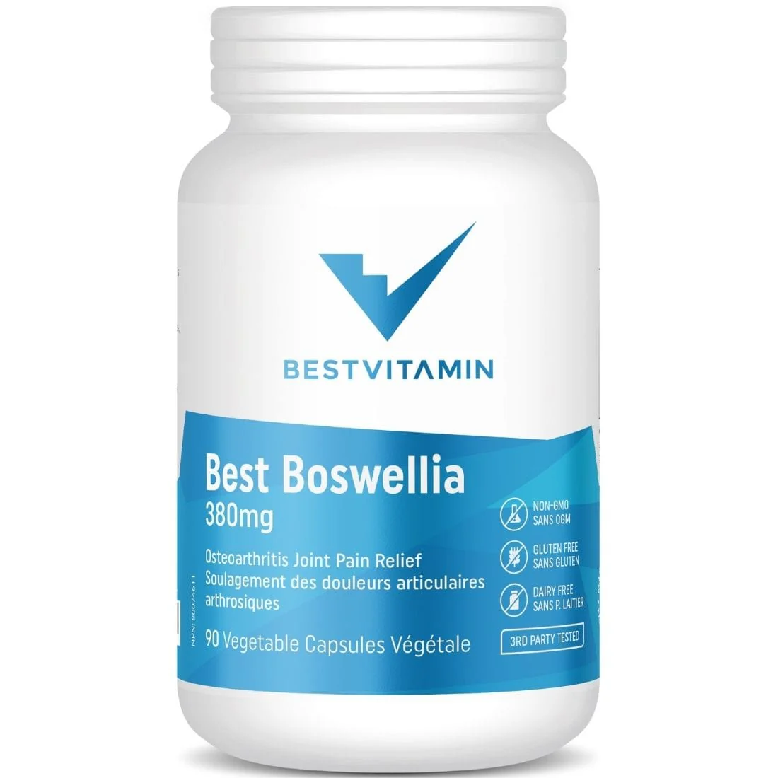 BestVitamin Best Boswellia 380mg, Osteoarthritic Joint Pain Relief, 90 Vegetable Capsules