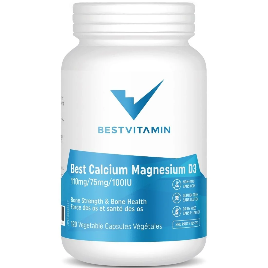 Bestvitamin Best Calcium Magnesium D3, Helps increase bone density & bone mass, 120 Vegetable Capsules