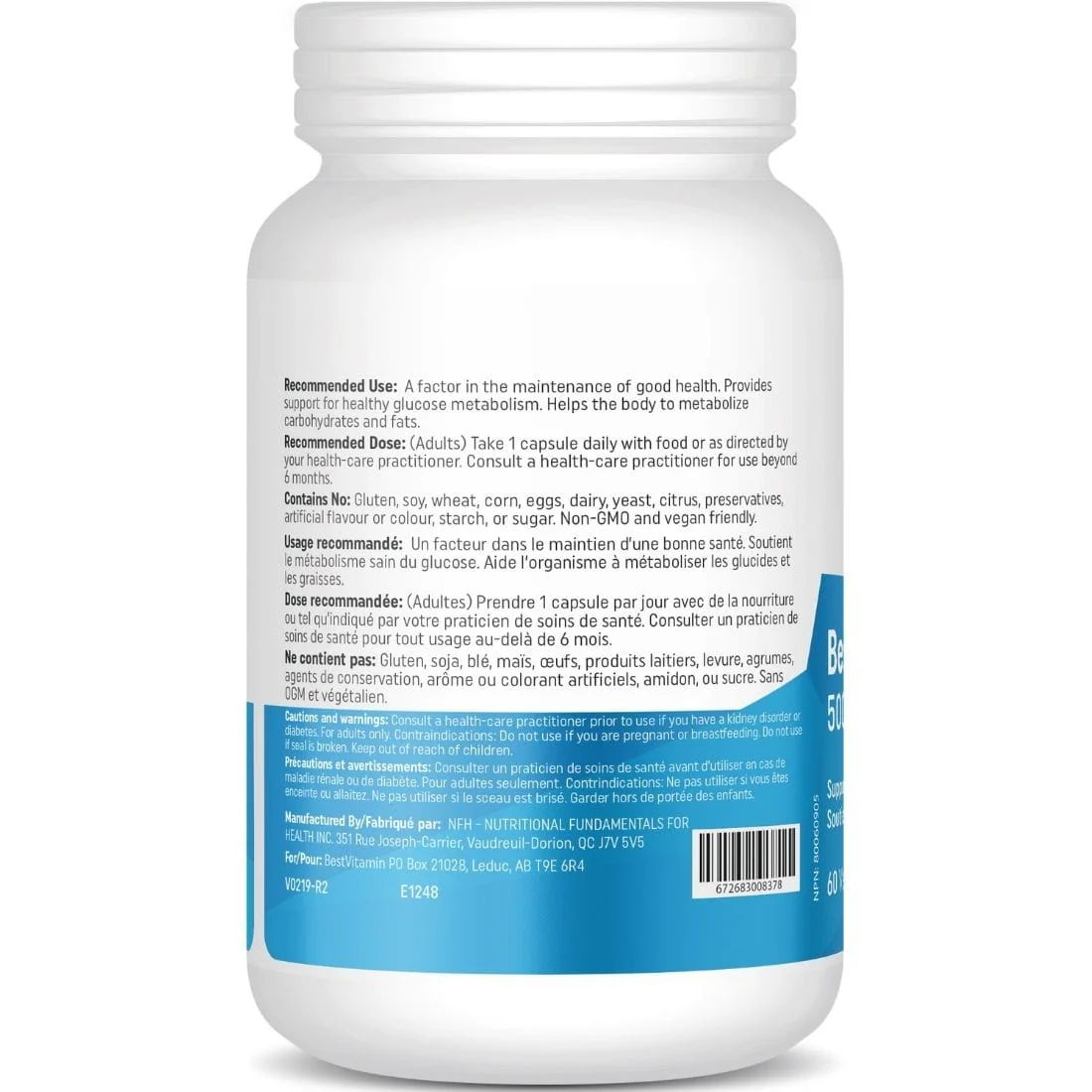 BestVitamin Best Chromium Picolinate 500mcg, Helps manage blood sugar, Non-GMO, 60 Vegetable Capsules - Image 3