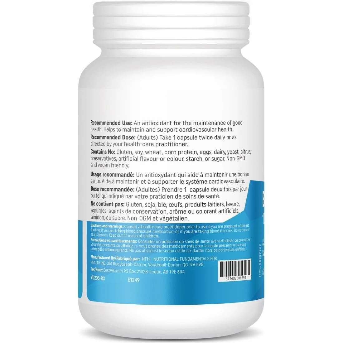 BestVitamin Best CoQ10 100mg, Fermented & Non-GMO, 60 Vegetable Capsules - Image 3
