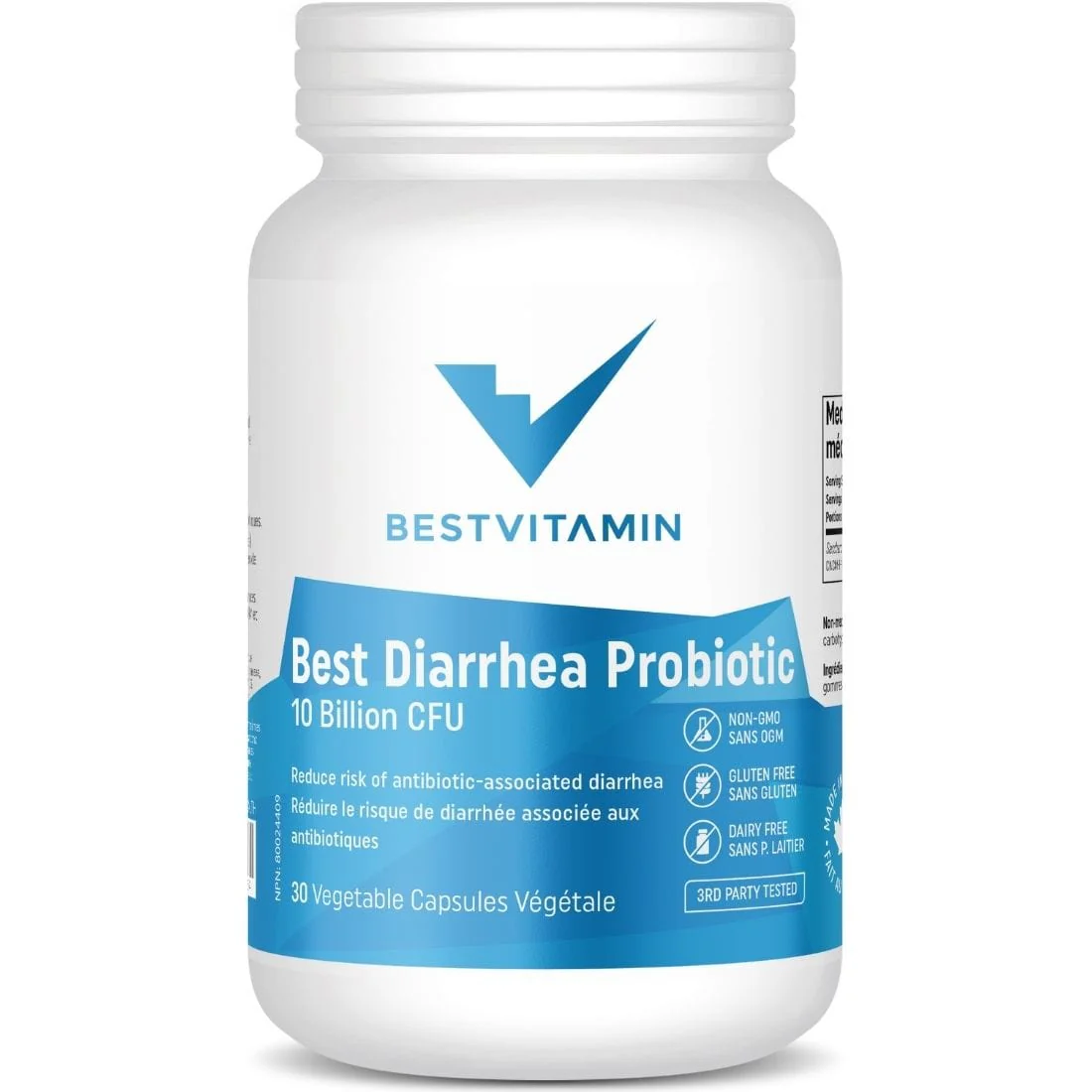 Bestvitamin Best Diarrhea Probiotic, Saccharomyces Boulardii, 10 Billion CFU, 30 Vegetable Capsules