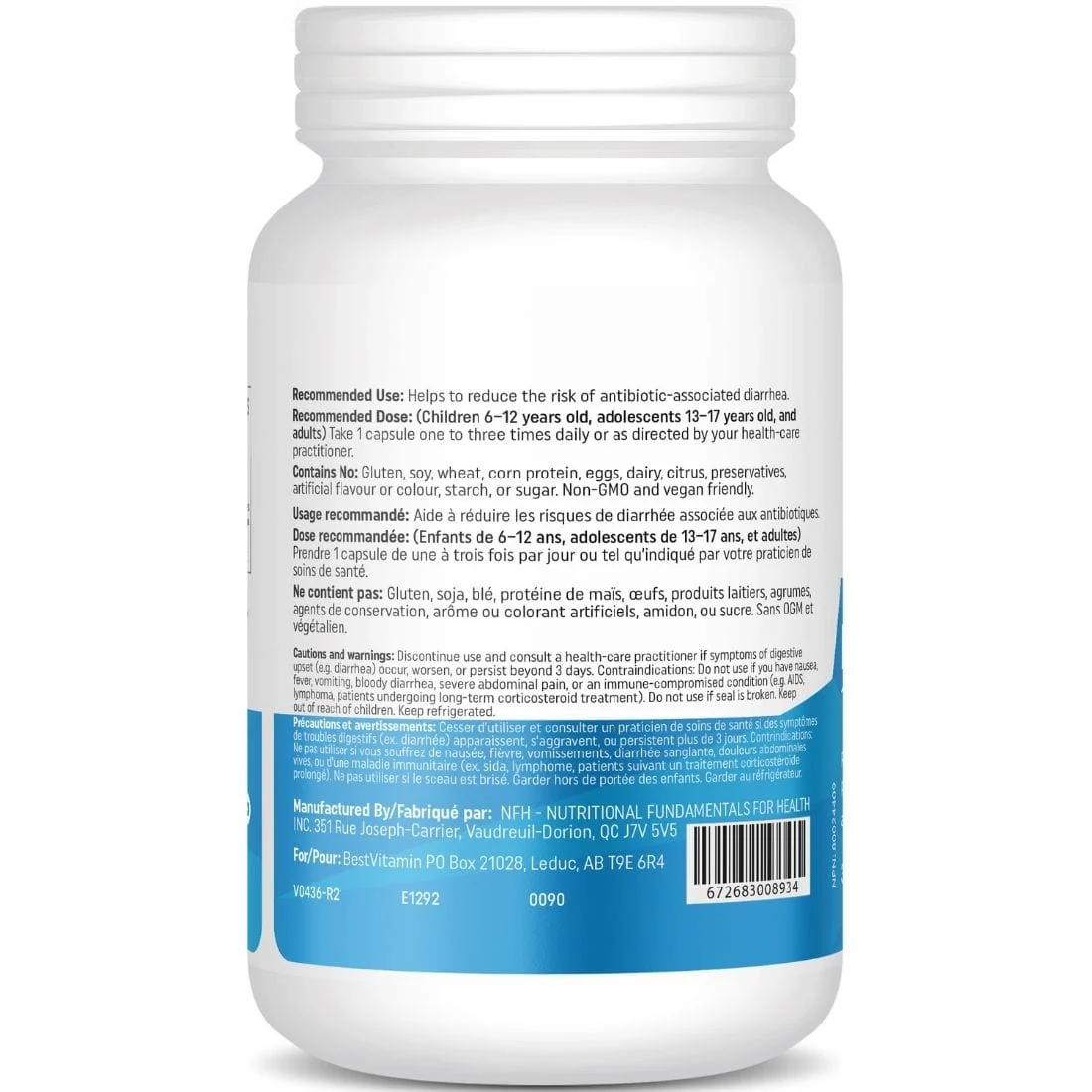 Bestvitamin Best Diarrhea Probiotic, Saccharomyces Boulardii, 10 Billion CFU, 30 Vegetable Capsules - Image 3
