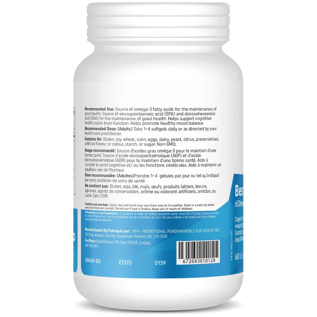 Bestvitamin Best Fish Oil 6.5:1 EPA:DHA 650mg:100mg, Healthy Brain & Mood Support, Liquid Softgels, Clearance 50% Off, Final Sale - Image 3