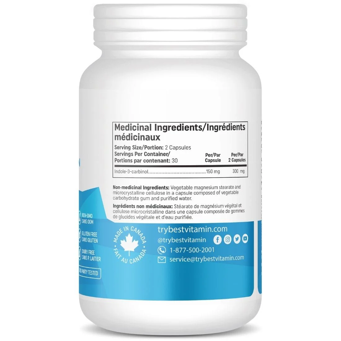 Bestvitamin Best I3C 150mg, Indole-3-carbinol, Supports healthy estrogen balance, 60 Vegetable Capsules - Image 2