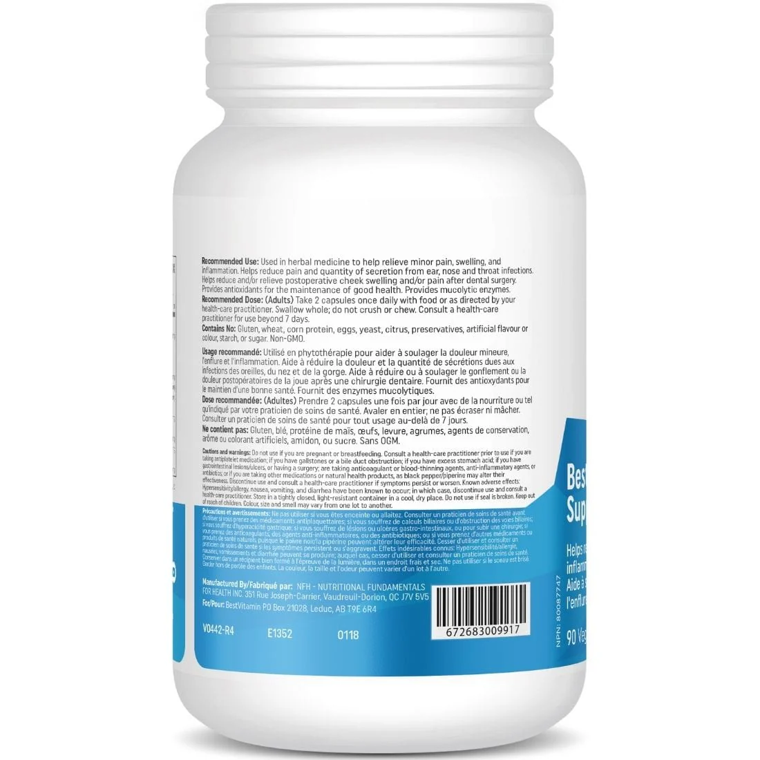 BestVitamin Best Inflammation and Pain Support, Helps relieve minor pain, swelling & inflammation - Image 2