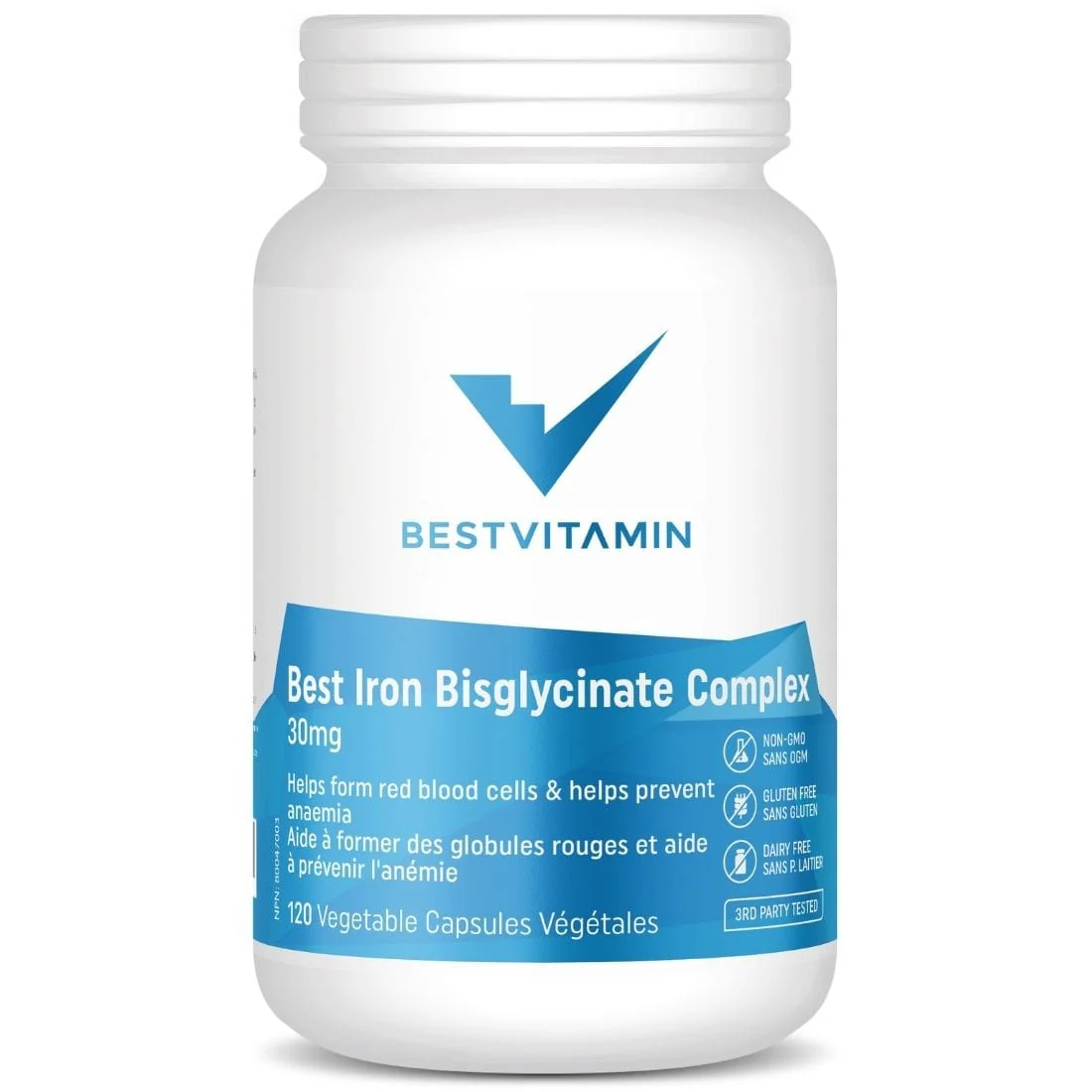 BestVitamin Best Iron Bisglycinate Complex, 30mg Iron, Enhanced bioavailability - Image 5