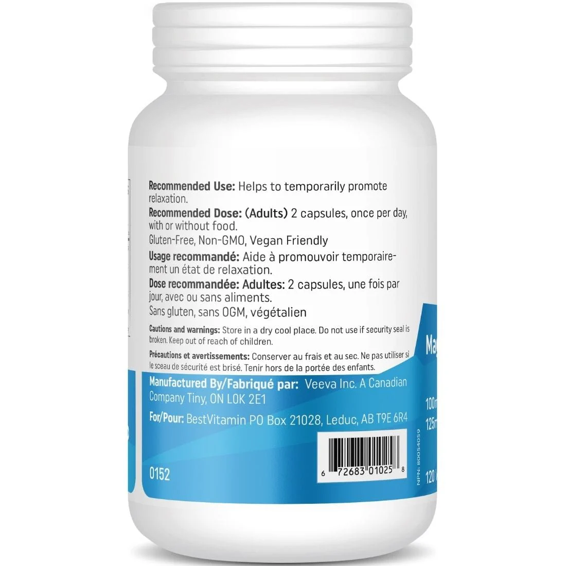 BestVitamin Best Magnesium Theanine Complex, Improves relaxation, learning, focus, & mood, 120 Vegetable Capsules - Image 3