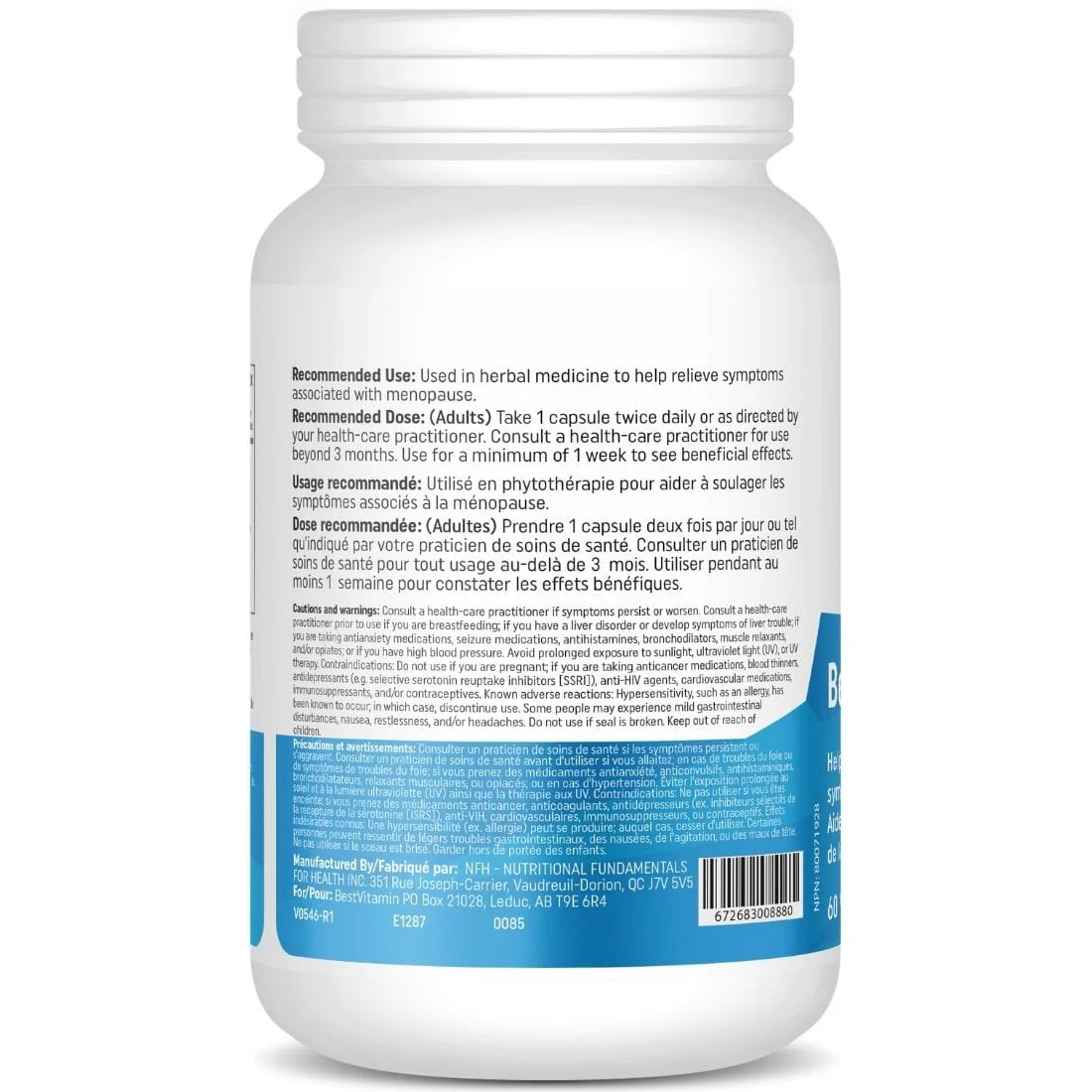 Bestvitamin Best Menopause Support, Helps reduce severity of hot flashes, improves sleep & mental wellbeing, 60 Capsules - Image 2