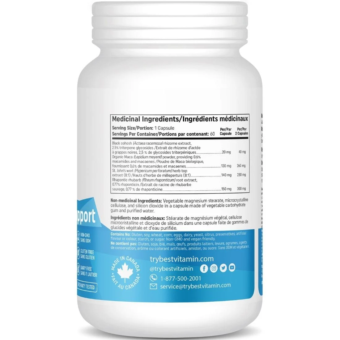 Bestvitamin Best Menopause Support, Helps reduce severity of hot flashes, improves sleep & mental wellbeing, 60 Capsules - Image 3