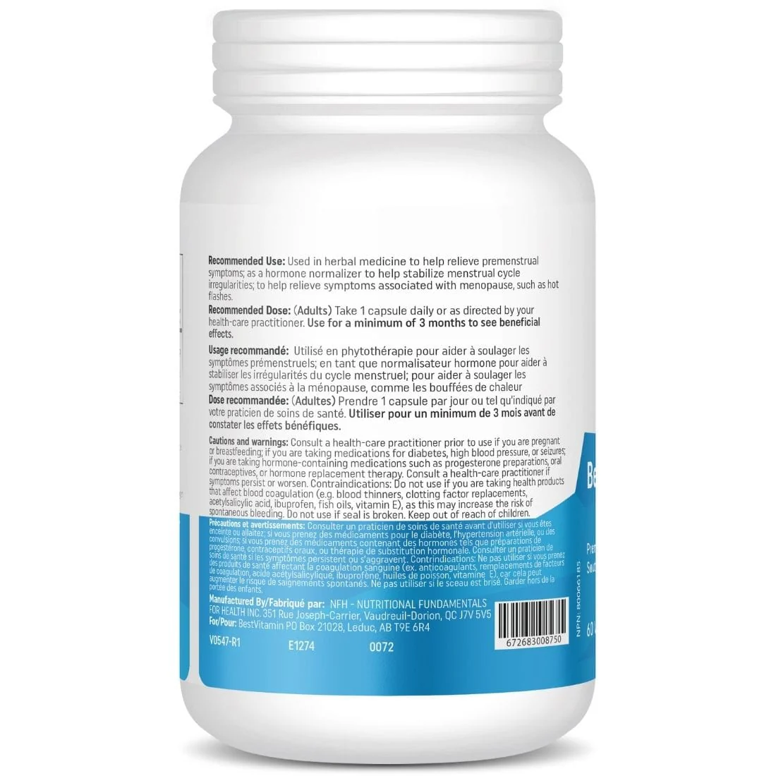 Bestvitamin Best Menstrual Cycle Support, Helps with irregular menstruation, mood imbalances, breast tenderness, irritability, & cramping, 60 Vegetable Capsules, 70% Off, Expiry: Sept 2024, Final Sale - Image 3