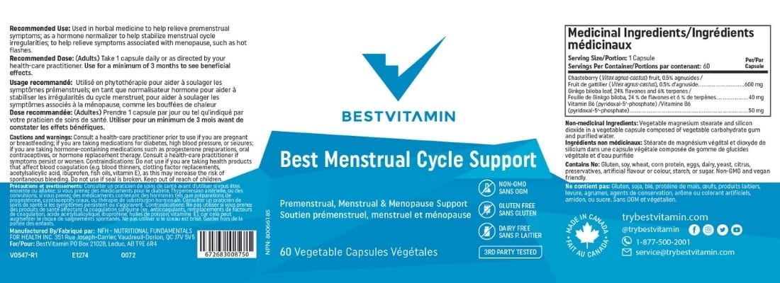 Bestvitamin Best Menstrual Cycle Support, Helps with irregular menstruation, mood imbalances, breast tenderness, irritability, & cramping, 60 Vegetable Capsules, 70% Off, Expiry: Sept 2024, Final Sale - Image 4