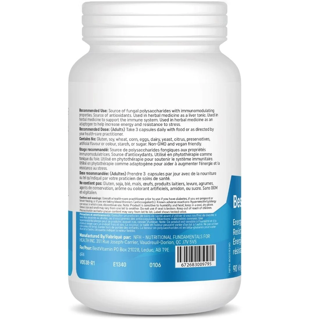 BestVitamin Best Mushroom Complex, Ultimate Energy, Immune & Stress Support, Reishi, Maitake, Shiitake, Coriolus, 90 Capsules - Image 3