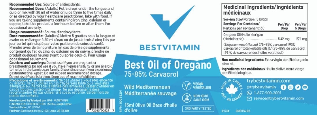 BestVitamin Best Oil of Oregano, 93% carvacrol, Antiseptic & anti-inflammatory, 15ml - Image 4