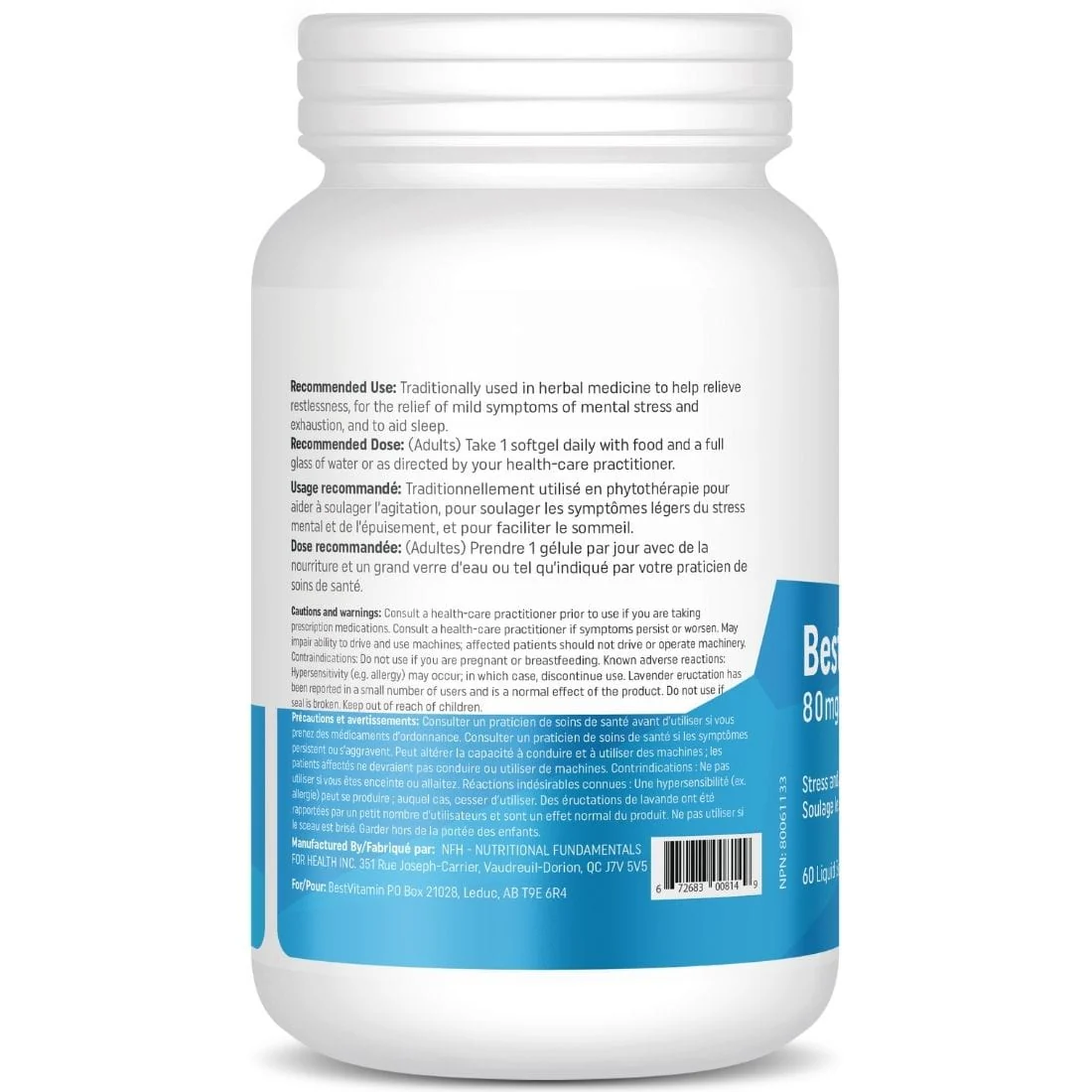 BestVitamin Best Organic Lavender 80mg, Stress & Anxiety Relief, Sleep Aid, 60 Liquid Softgels - Image 3
