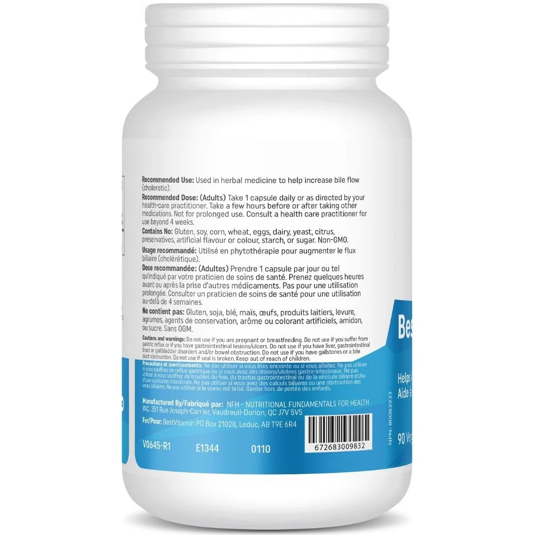 BestVitamin Best Ox Bile 500mg, Increase bile flow & aid digestion, 90 Vegetable Capsules - Image 3