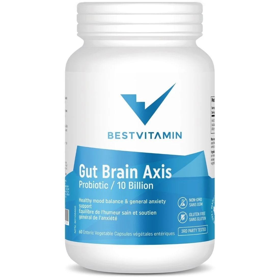 BestVitamin Gut Brain Axis, Probiotic for Mood, Stress & Anxiety, 10 Billion, 60 Enteric Vegetable Capsules, 50% Off, Final Sale