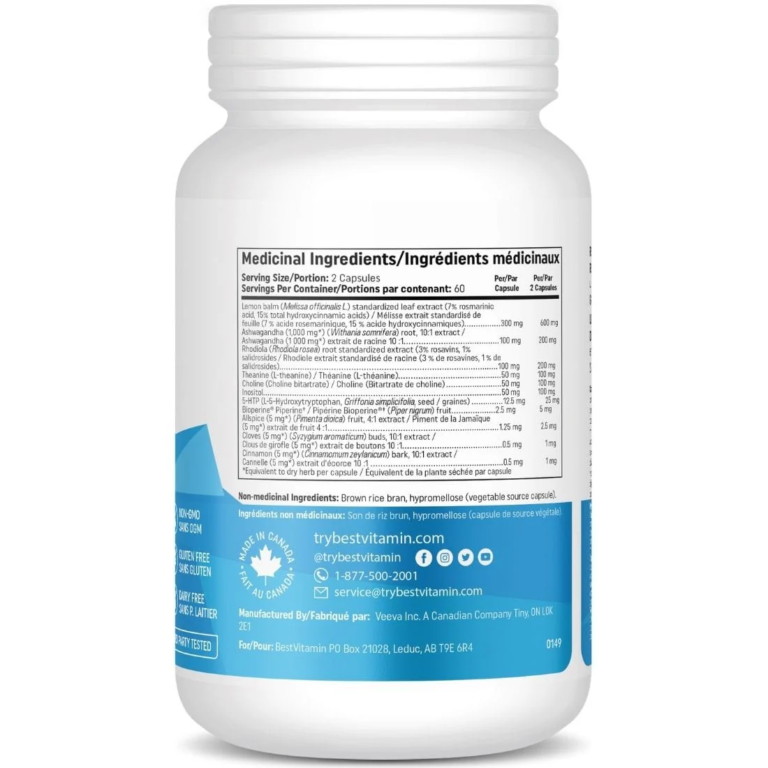 BestVitamin Stress Formula, Less Stress in 15 Days Guaranteed, 120 Vegetable Capsules, 2 Month Supply - Image 2