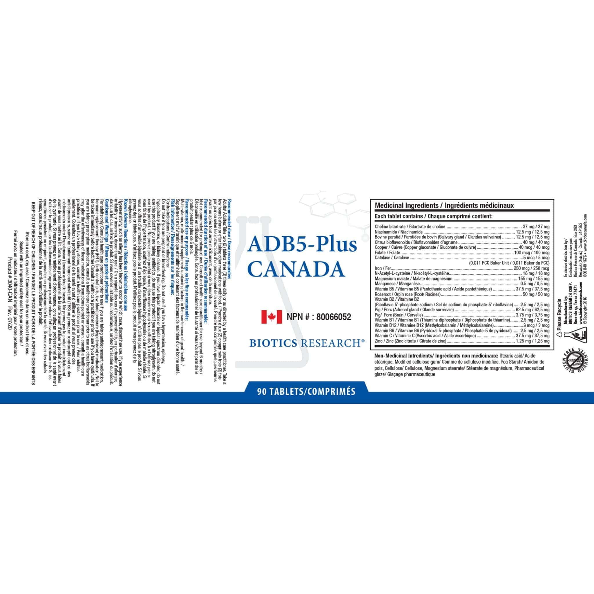 Biotics Research ADB5-Plus, Adrenal Support for Stress, Fatigue, and Healthy Sleep, 90-180 Tablets - Image 2