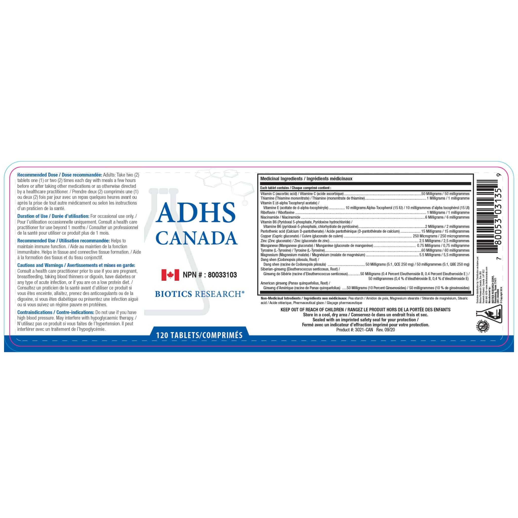 Biotics Research ADHS, Comprehensive Adrenal Support for Stress and Sleep, 180 Tablets - Image 2