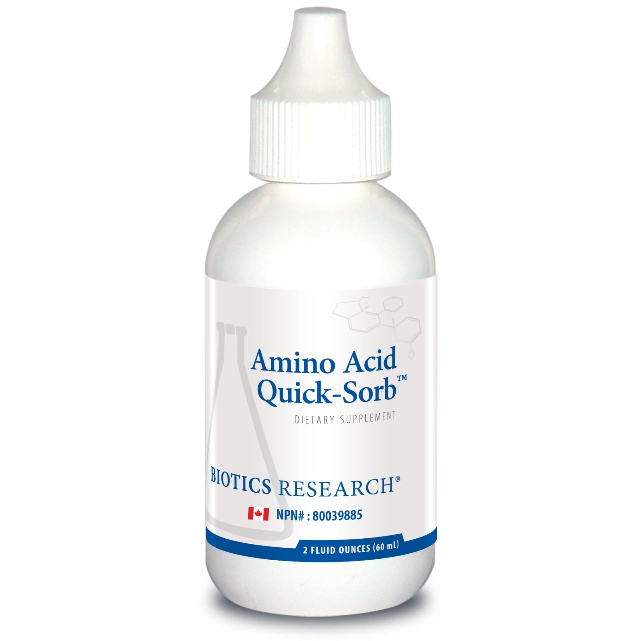 Biotics Research Amino Acid Quick-Sorb, Liquid Glycogenic Amino Acids for Energy and Blood Sugar Support, 60ml