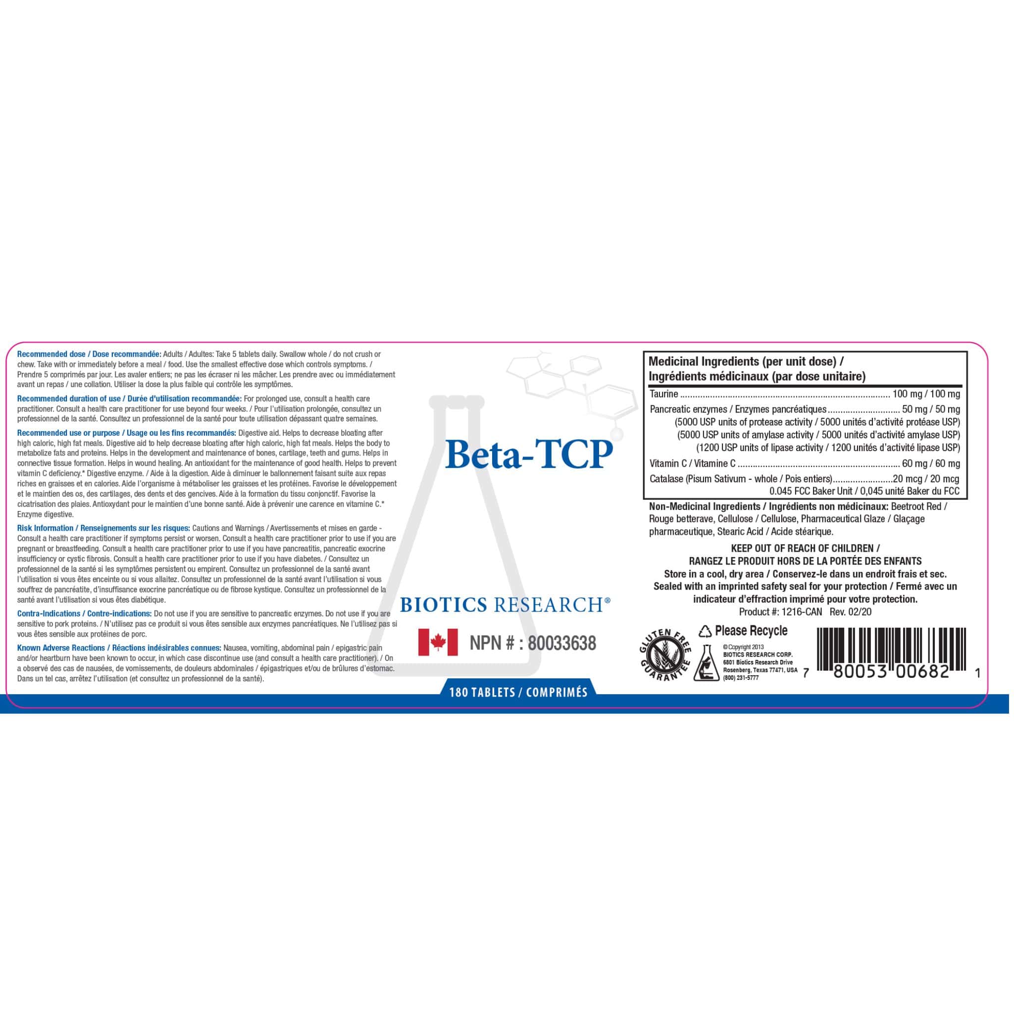 Biotics Research Beta-TCP, Gall Bladder Support, 90-180 Tablets - Image 2