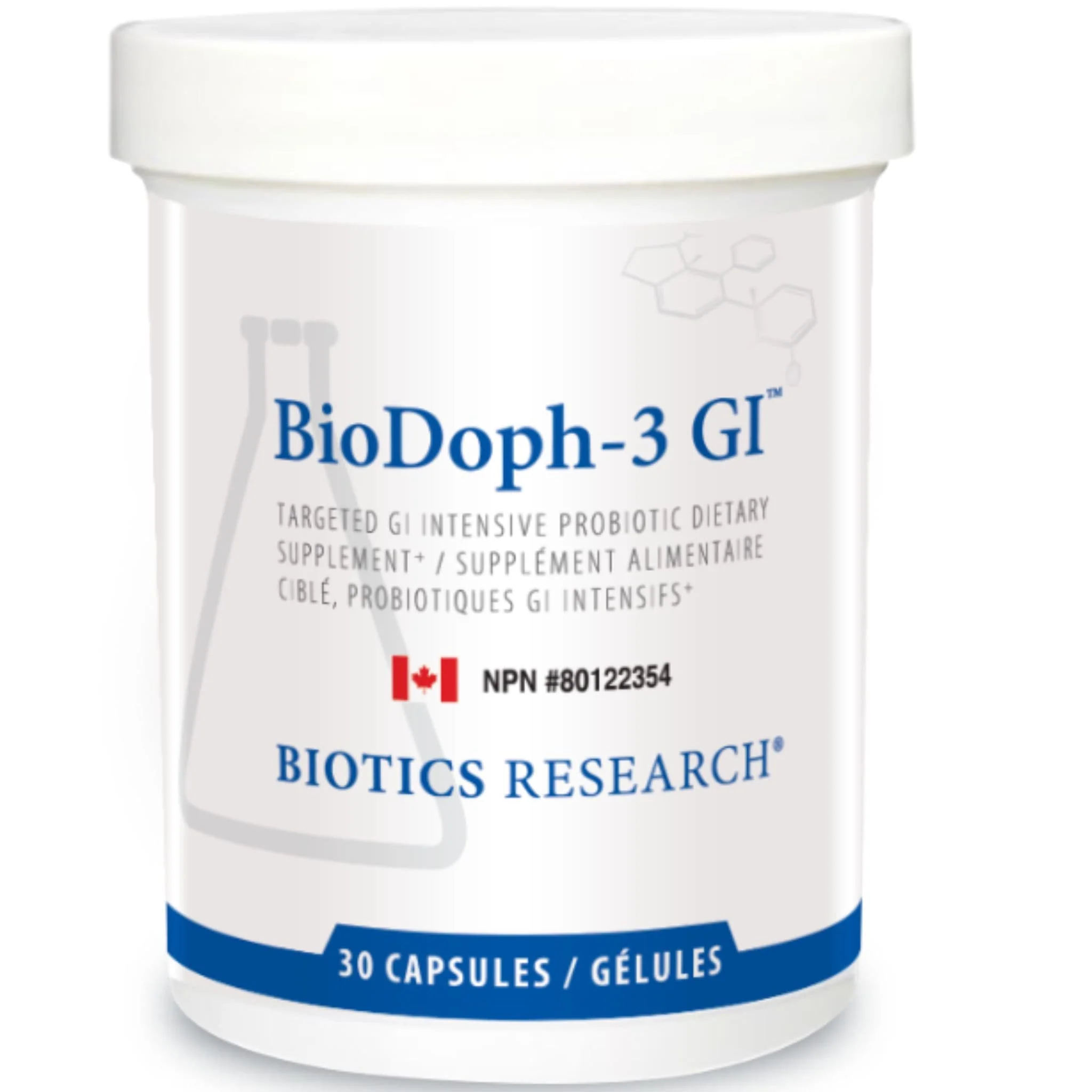 Biotics Research BioDoph-3 GI, Synergistic Probiotics Formula, Balances Gut Microflora, Helps Break Down Lactose, Healthy Mood Support, 30 Capsules