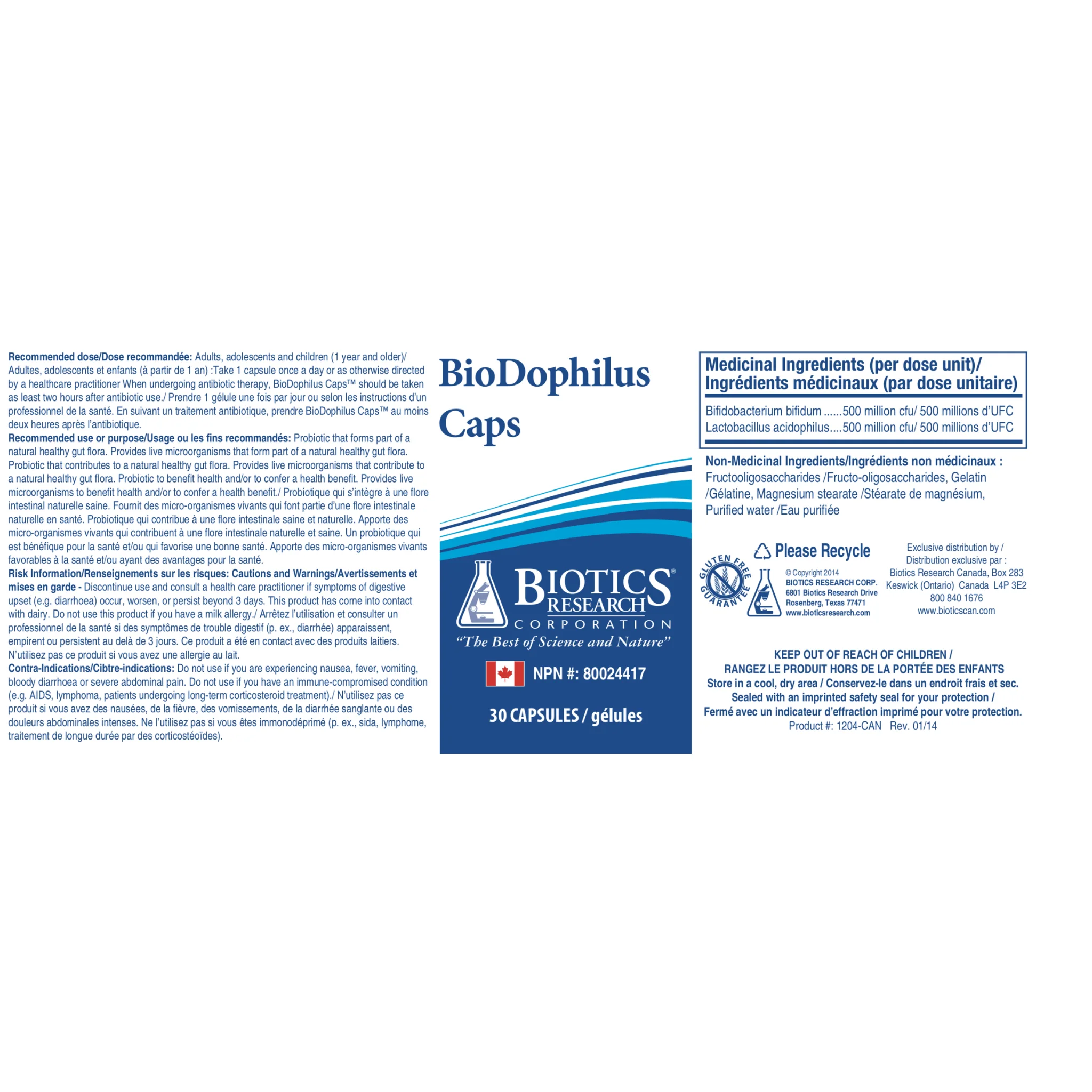 Biotics Research BioDophilus Caps, Probiotic Support for Healthy Gut Flora, 30 Capsules - Image 2