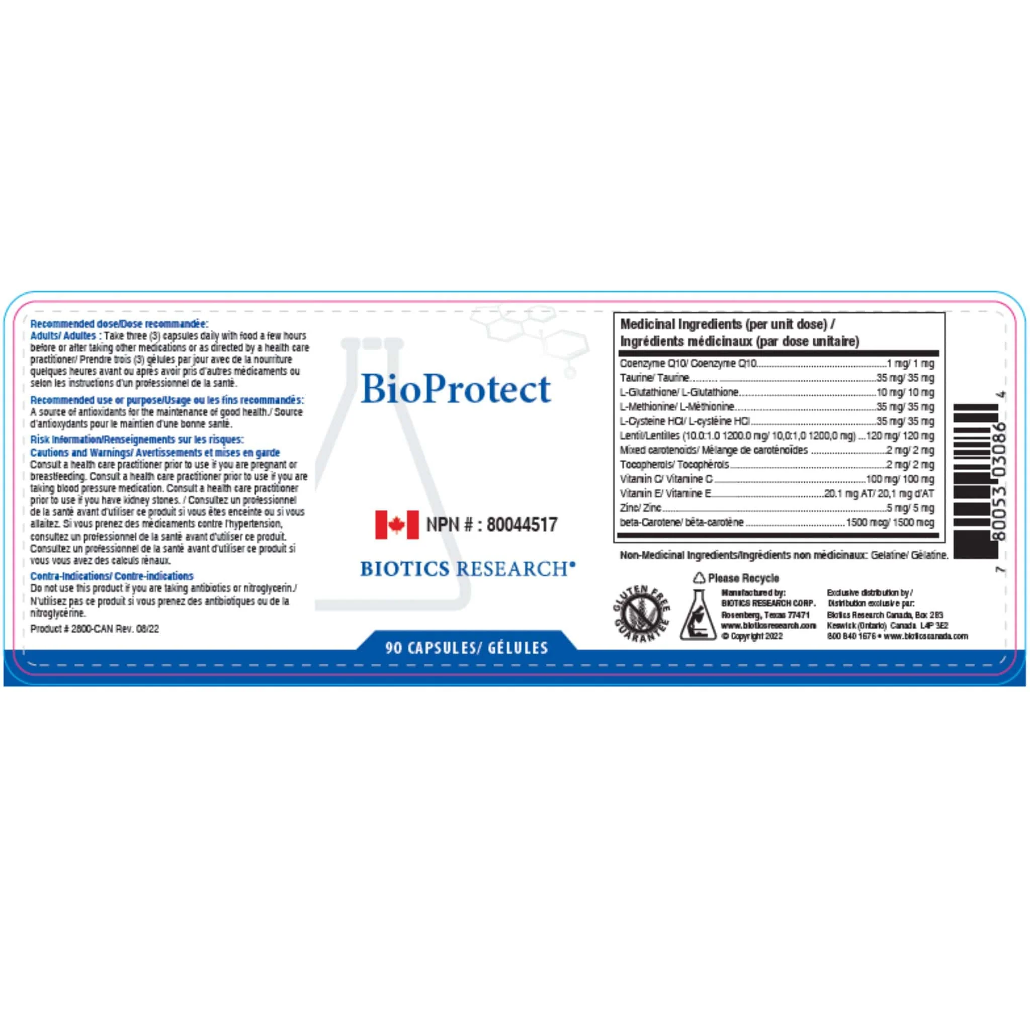 Biotics Research BioProtect, Full-Spectrum Antioxidant with CoQ10, Glutathione & NAC, 90 Capsules - Image 2