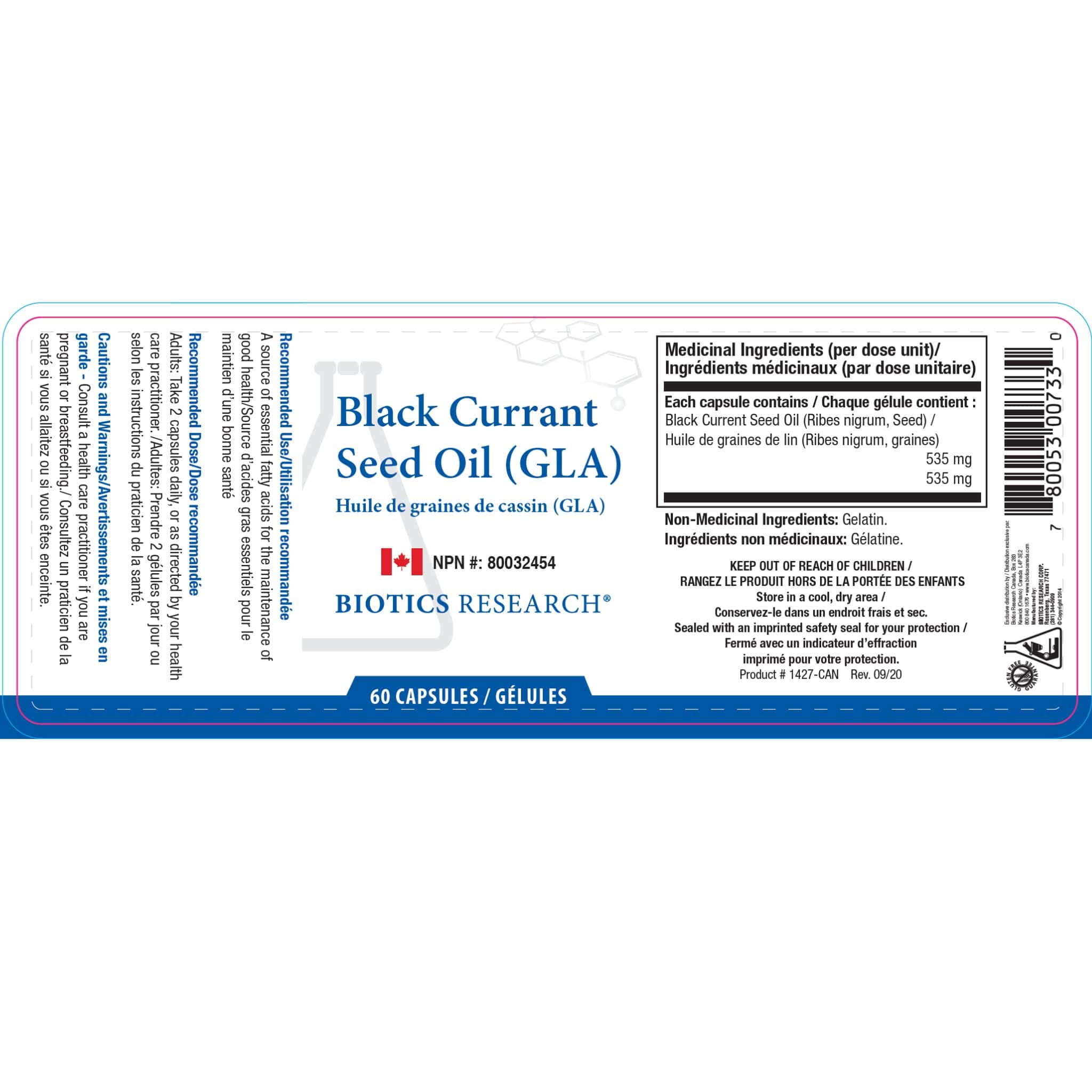 Biotics Research Black Currant Seed Oil, Natural Source of GLA, Supports Cardiovascular and Immune Health, 60 Capsules - Image 2
