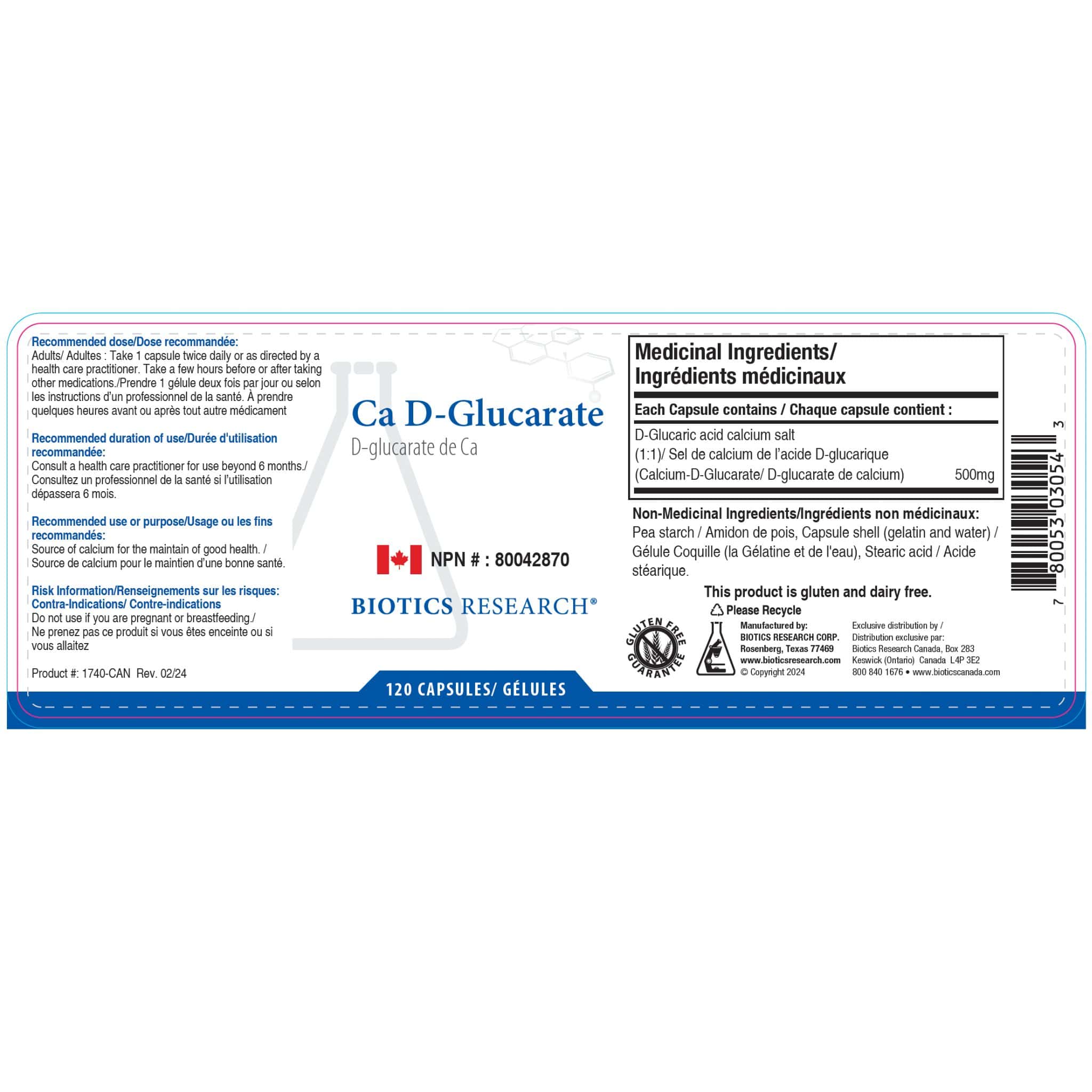 Biotics Research Ca D-Glucarate, Estrogen Detox Support, 120 Capsules - Image 2