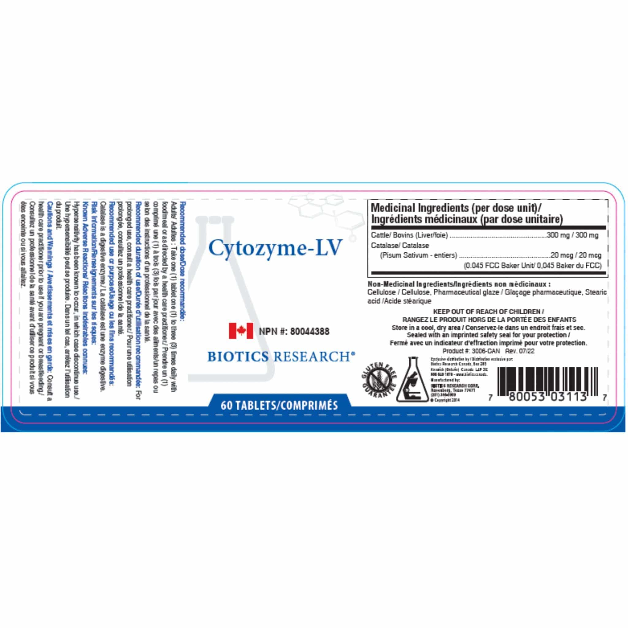 Biotics Research Cytozyme-LV, Supports Liver Health, 60 Tablets - Image 2