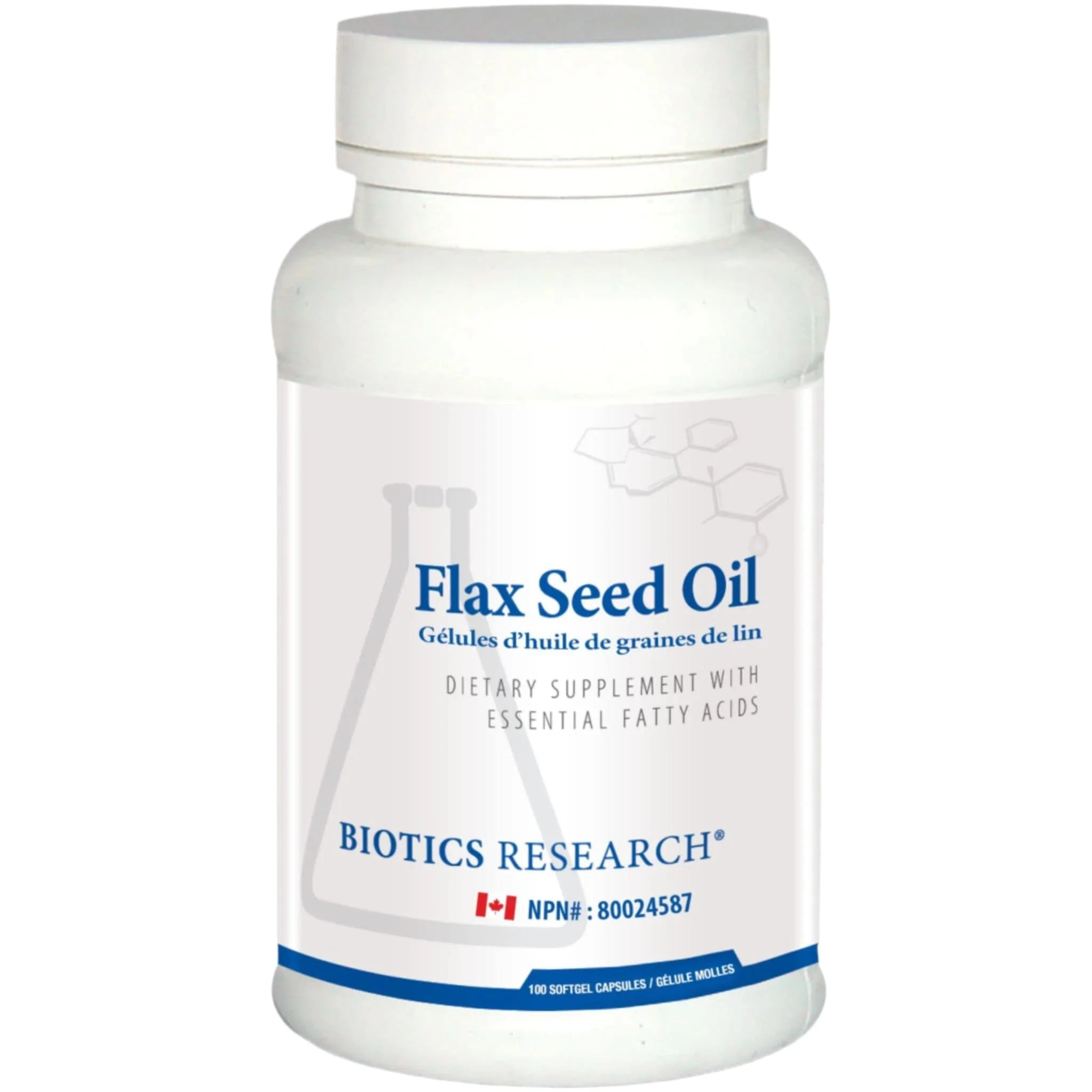 Biotics Research Flax Seed Oil Caps, Organic Omega-3 ALA 1000mg, 100 Softgels