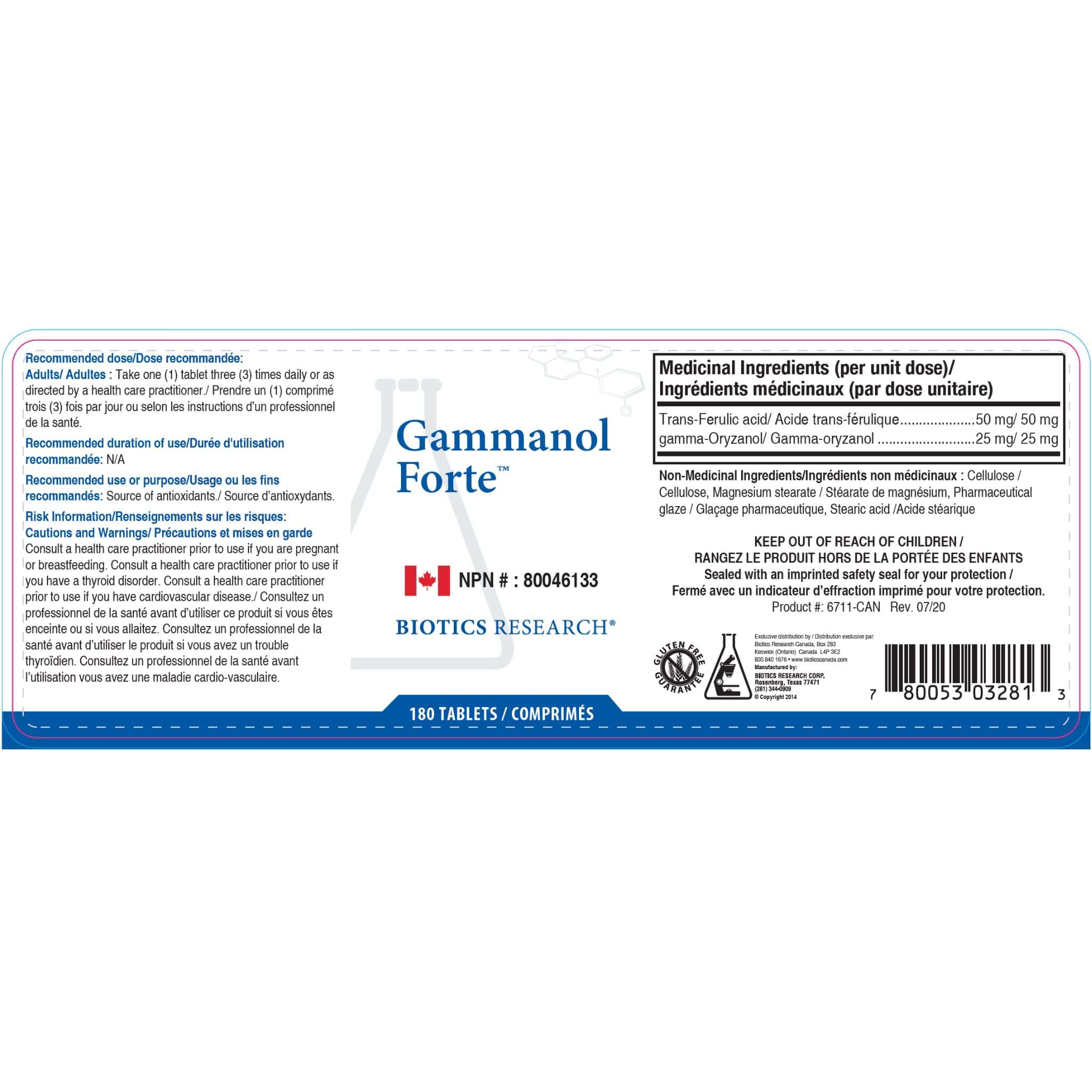 Biotics Research Gammanol Forte with FRAC, Growth Hormone & Female Endocrine Support, 180 Tablets - Image 2