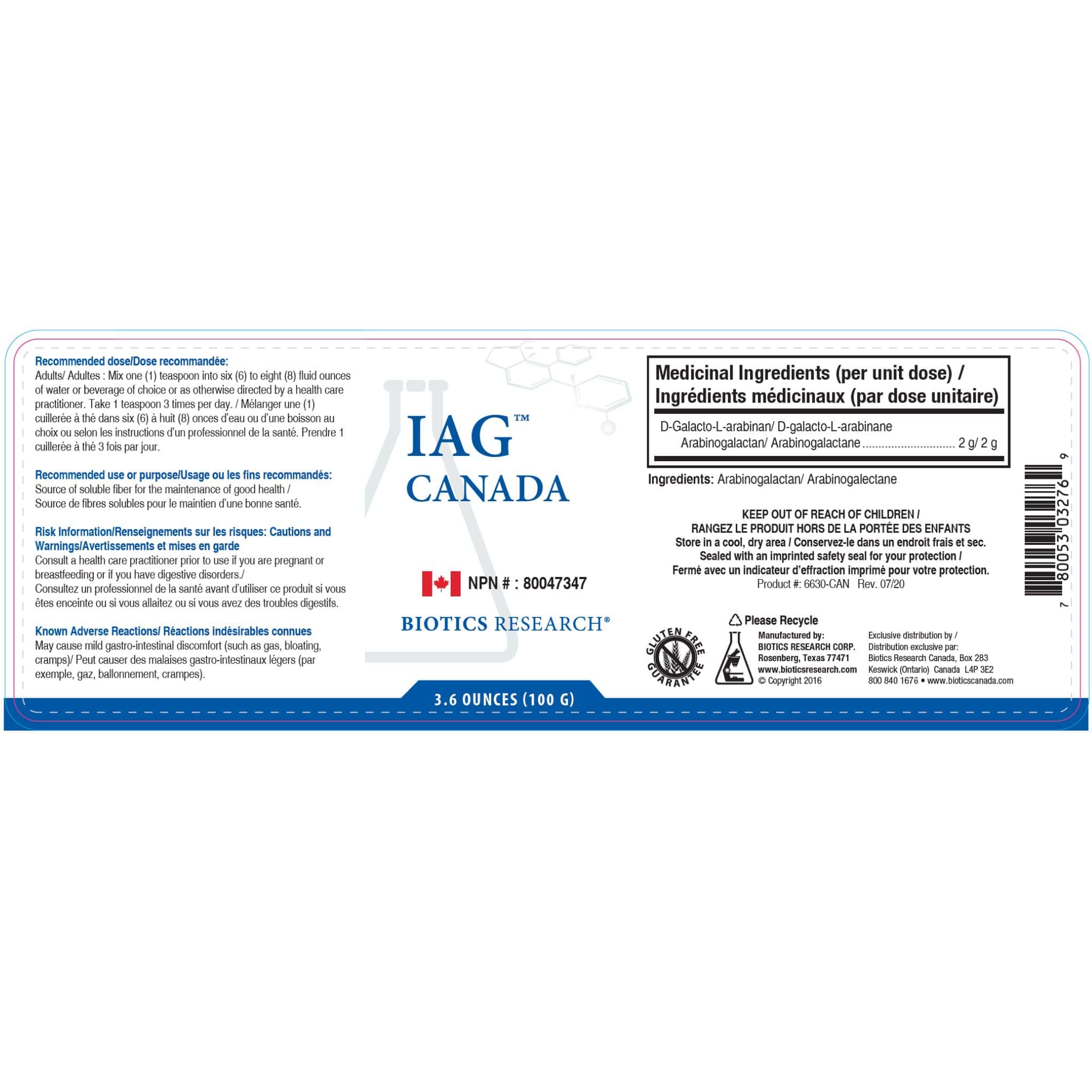 Biotics Research IAG, Immune Support and Helps Increase Natural Killer Cell Activation, 100g - Image 2
