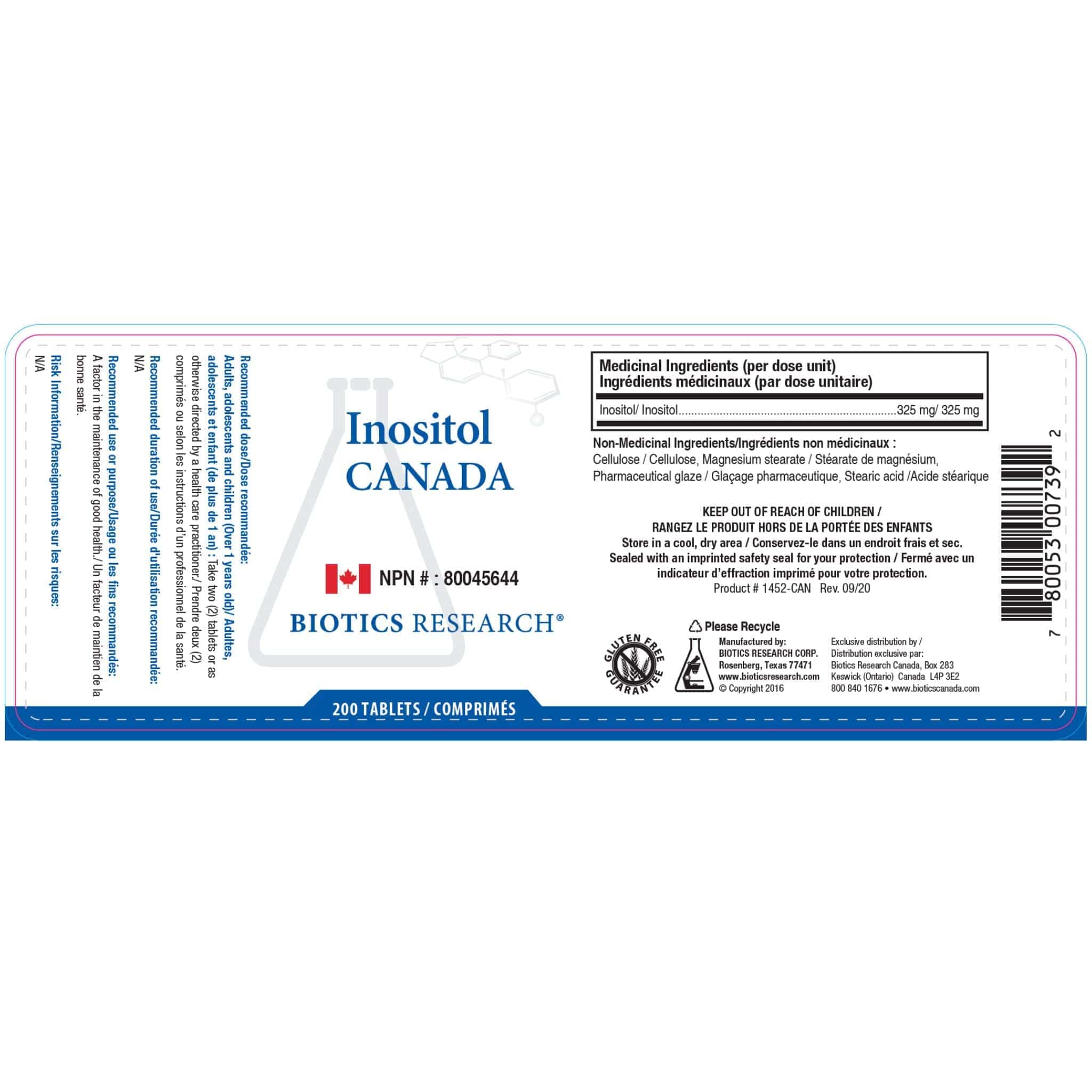 Biotics Research Inositol, Supports Blood Sugar Balance and Aids Gallstone Breakdown, 200 Tablets - Image 2