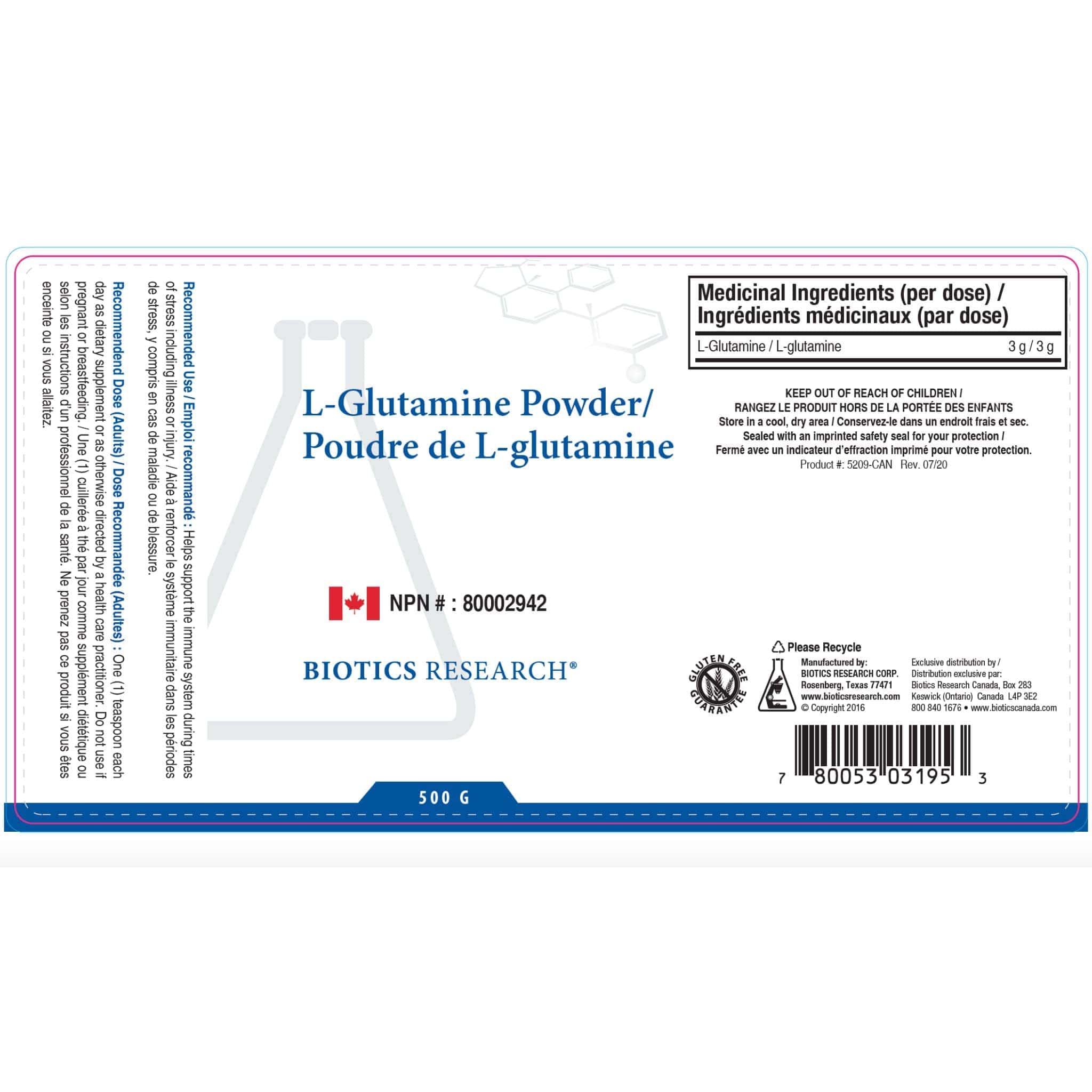 Biotics Research L-Glutamine Powder, Supports Gut Health, Lean Muscle, and Fatigue Relief, 500g - Image 2