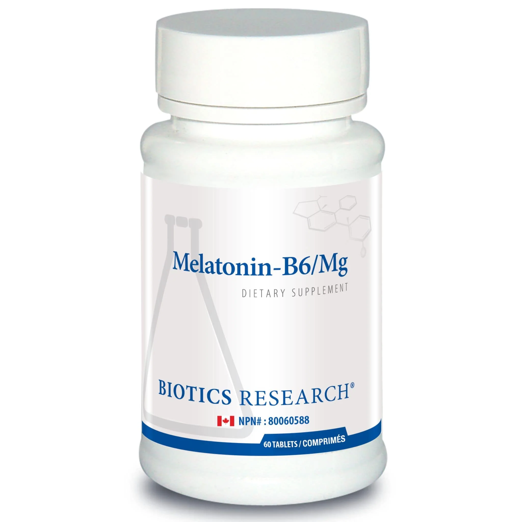 Biotics Research Melatonin B6/Mg, Melatonin Vitamin B6 and Magnesium, 60 Tablets