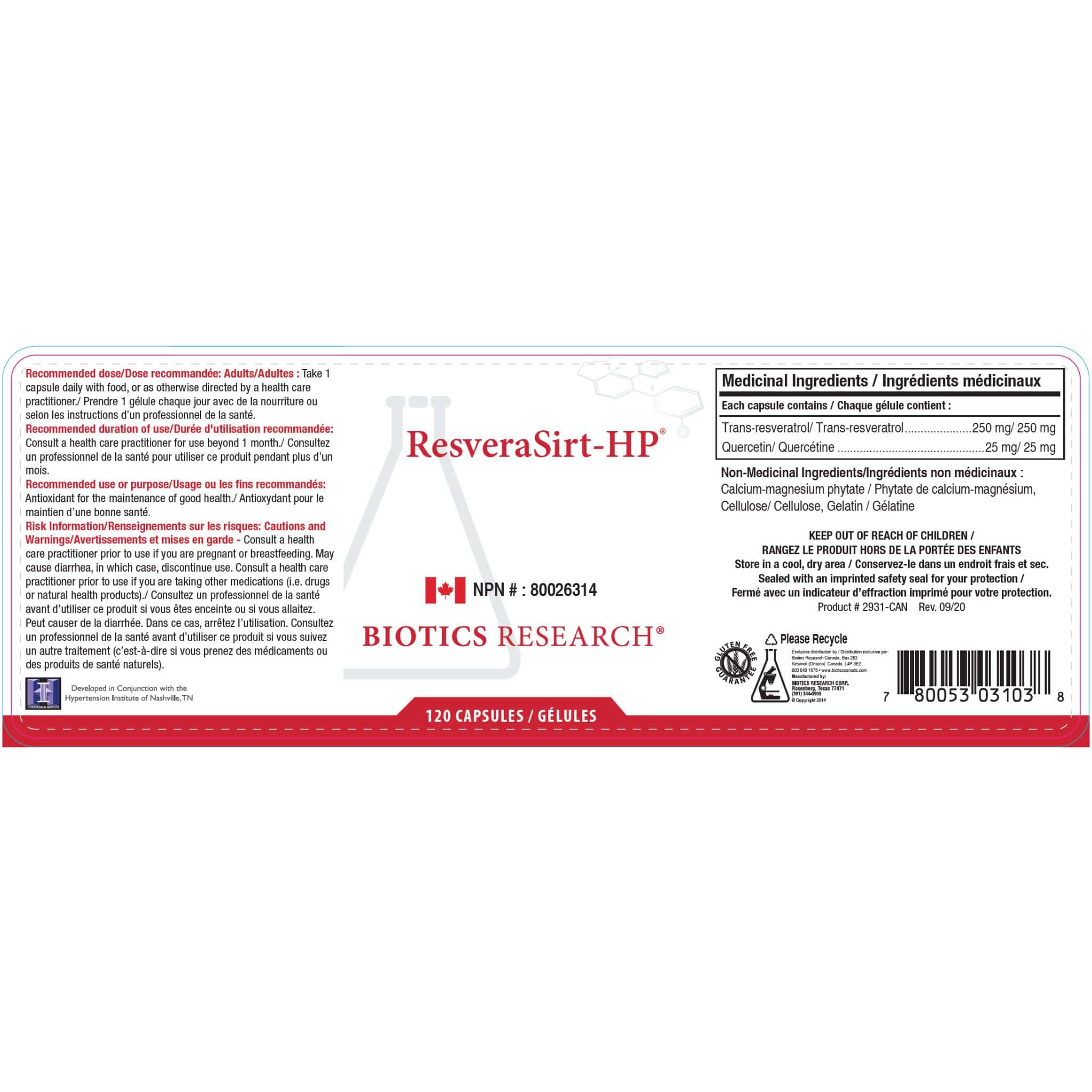 Biotics Research ResveraSirt-HP, Anti-Inflammatory and AntiViral, 30-120 Capsules - Image 4