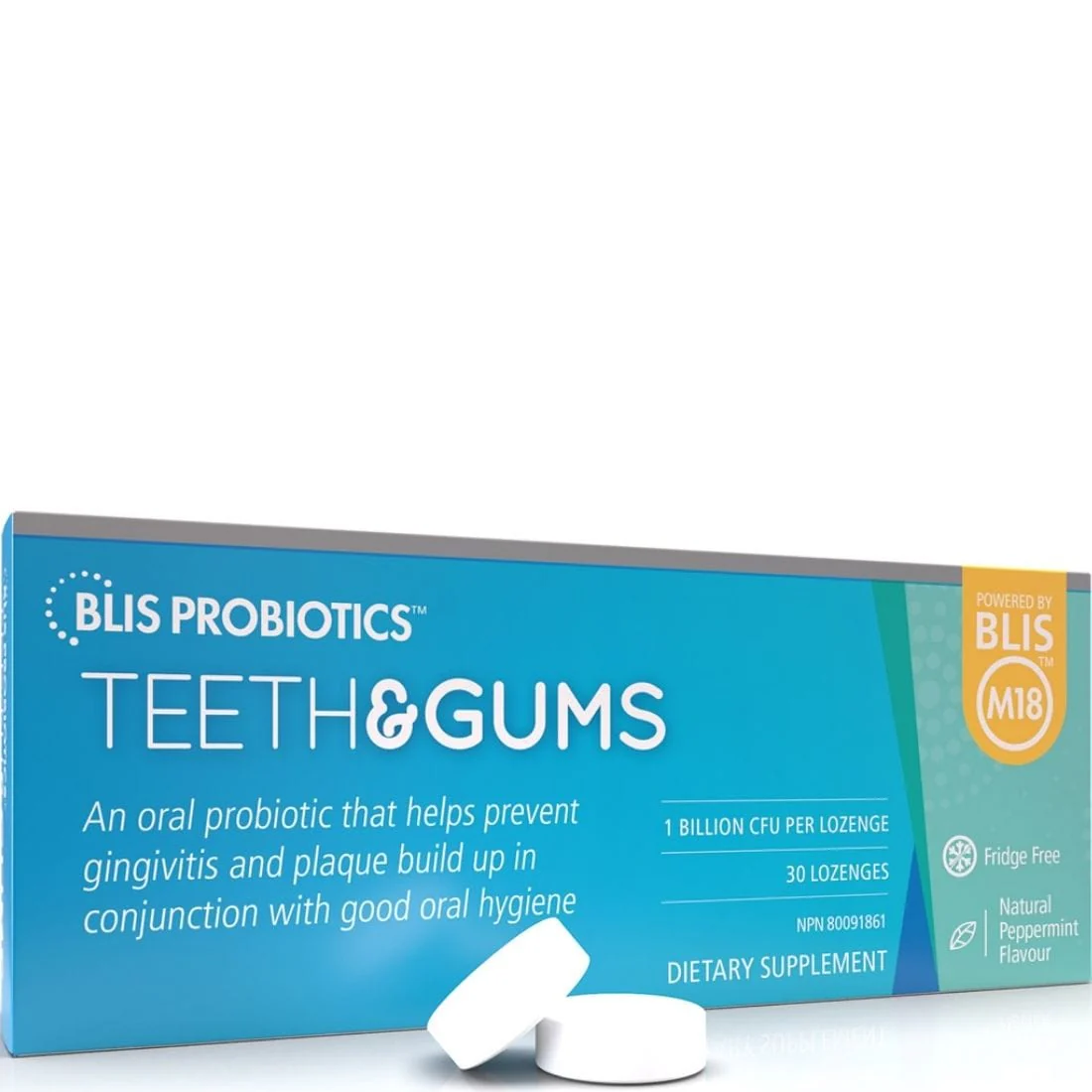 BLIS Probiotics TeethandGums with BLIS M18, 30 Lozenges