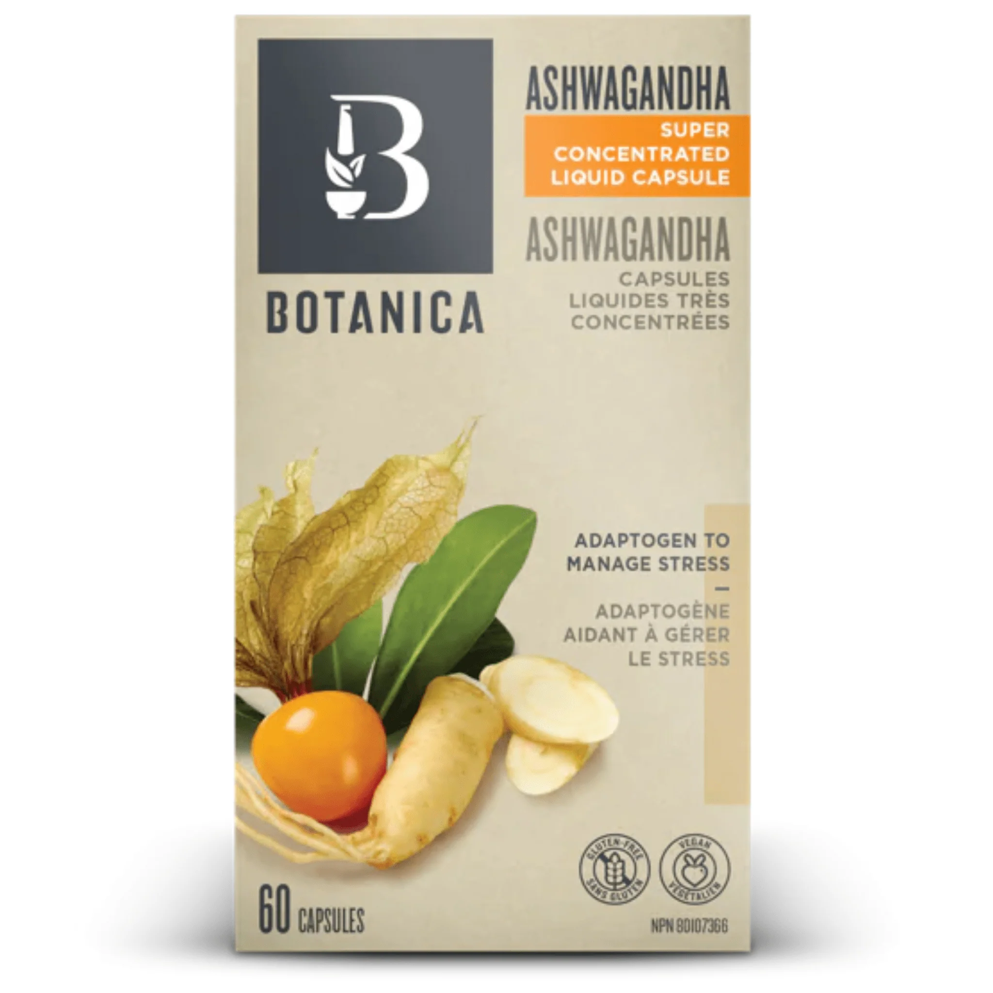 Botanica Ashwagandha 350mg Super Concentrated, Adaptogen to Help Manage Stress, 60-120 Liquid Capsules