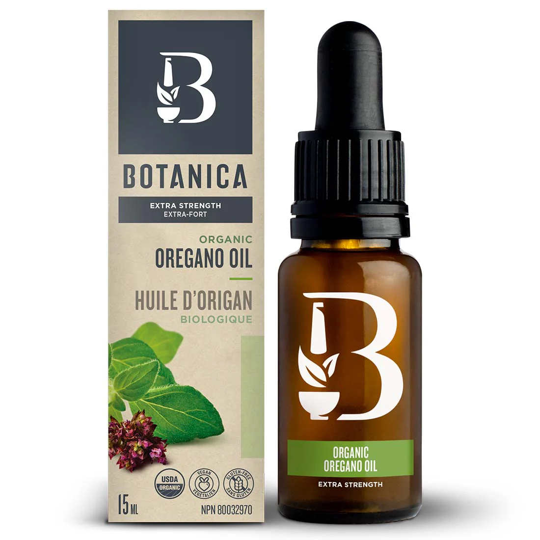 Botanica Organic Oregano Oil Drops, Extra Strength 1:1, 75-85% Carvacrol - Image 2