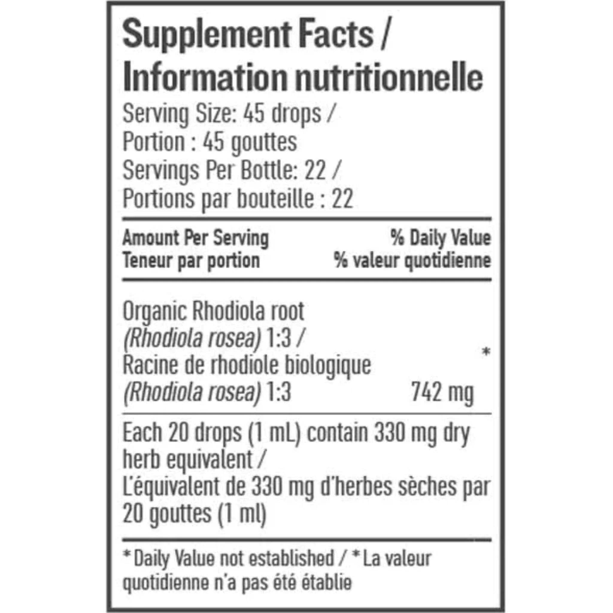 Botanica Organic Rhodiola Liquid Herb (Canadian Grown), 50ml - Image 3
