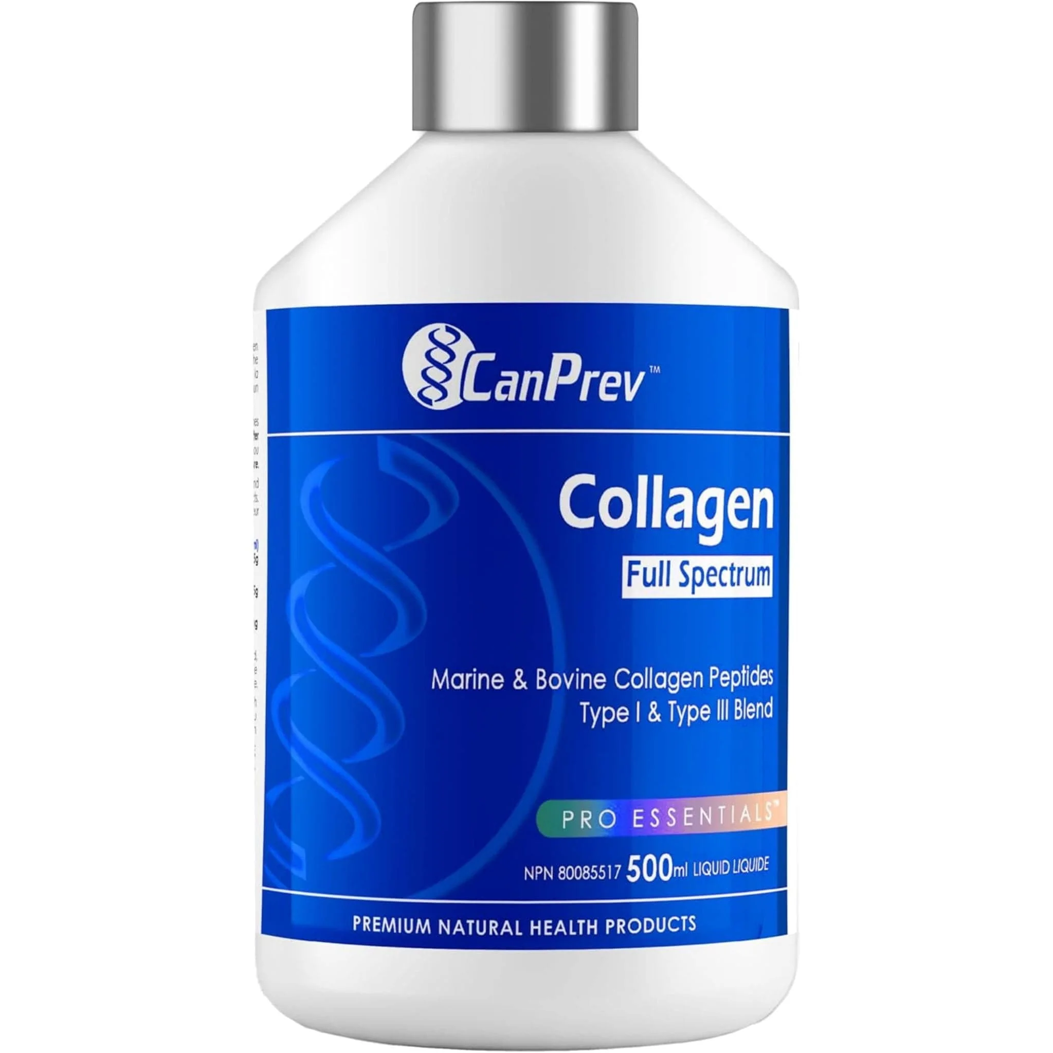 CanPrev Collagen Full Spectrum Liquid Collagen, Bovine and Marine Collagen Type I and Type III, 500ml