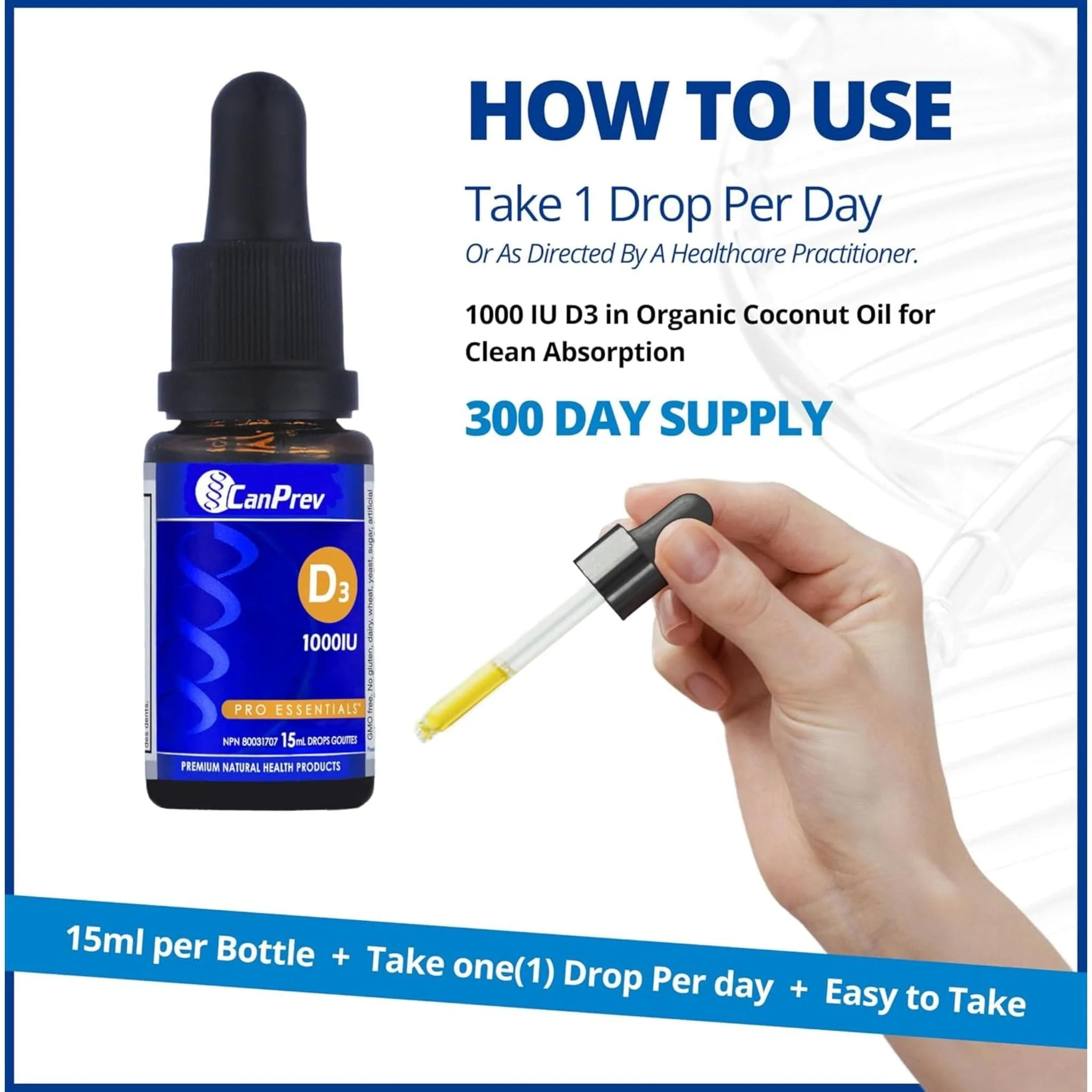 CanPrev D3 Drops 1000IU, 15ml/450 Drops - Image 8